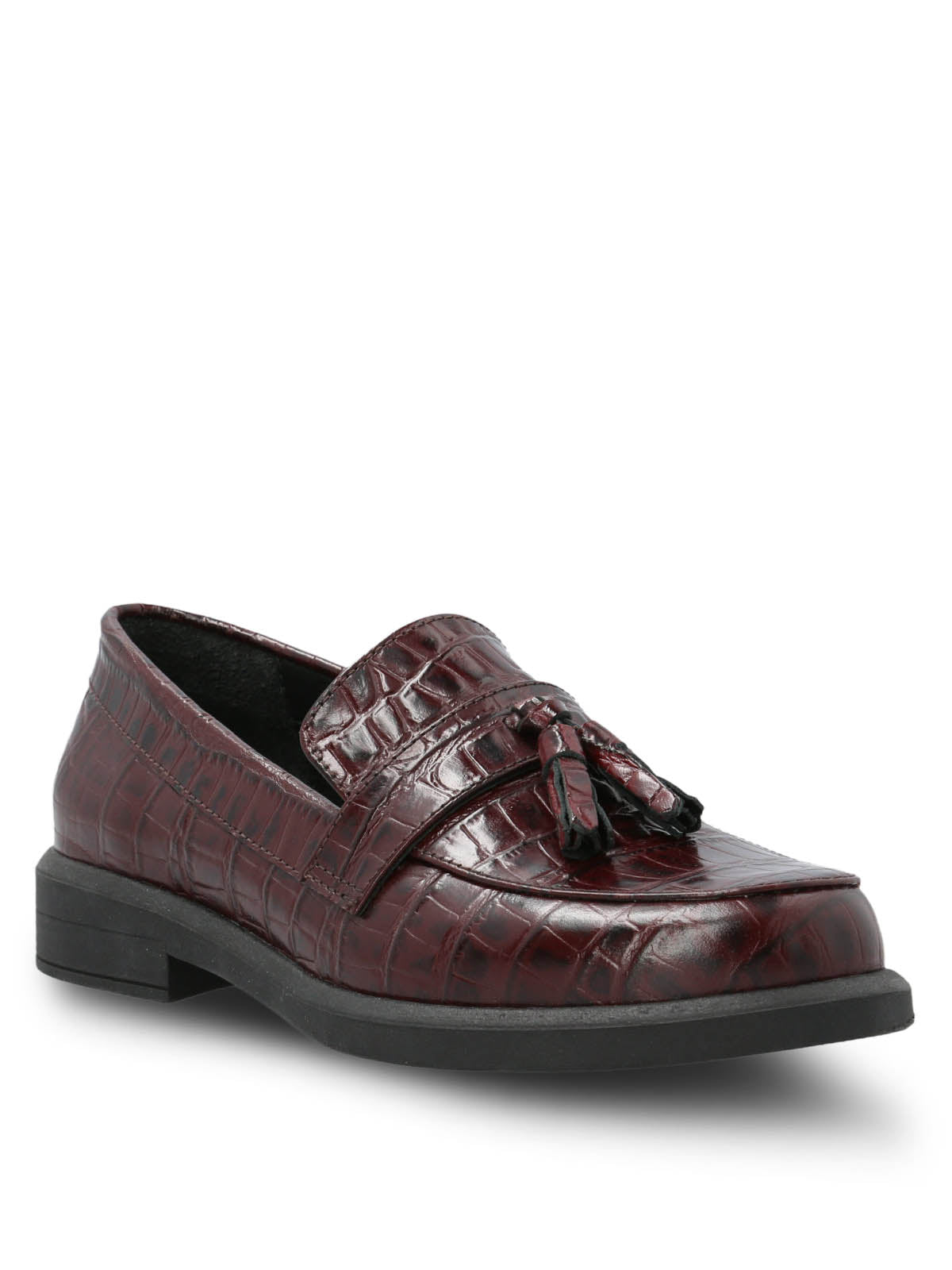 Mocasin Cuero Mujer Finn Burdeo Hush Puppies