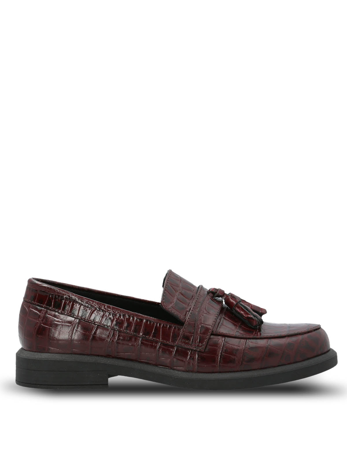 Mocasin Cuero Mujer Finn Burdeo Hush Puppies