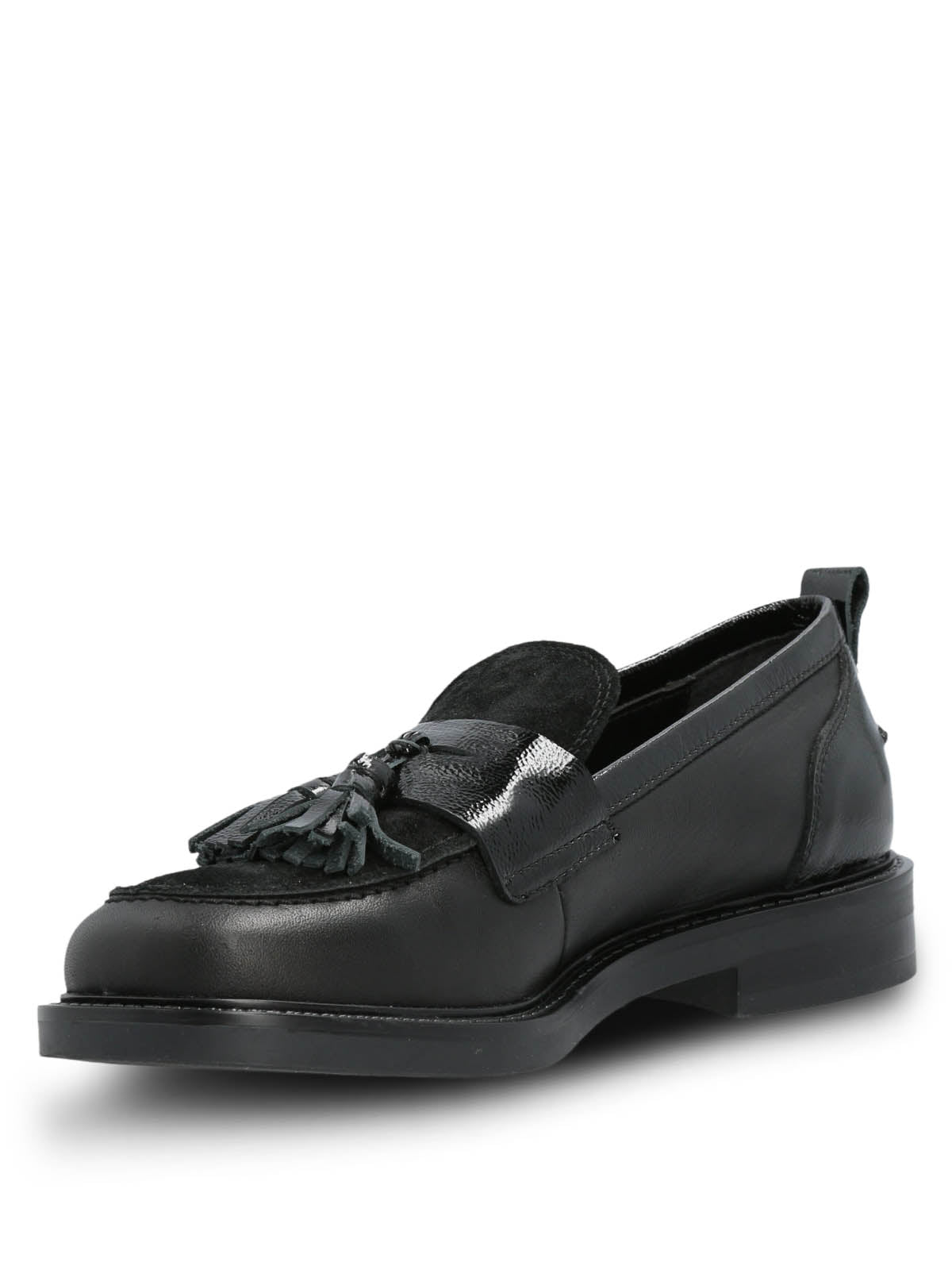 Mocasin Italiano Cuero Mujer Wyatt Negro Hush Puppies