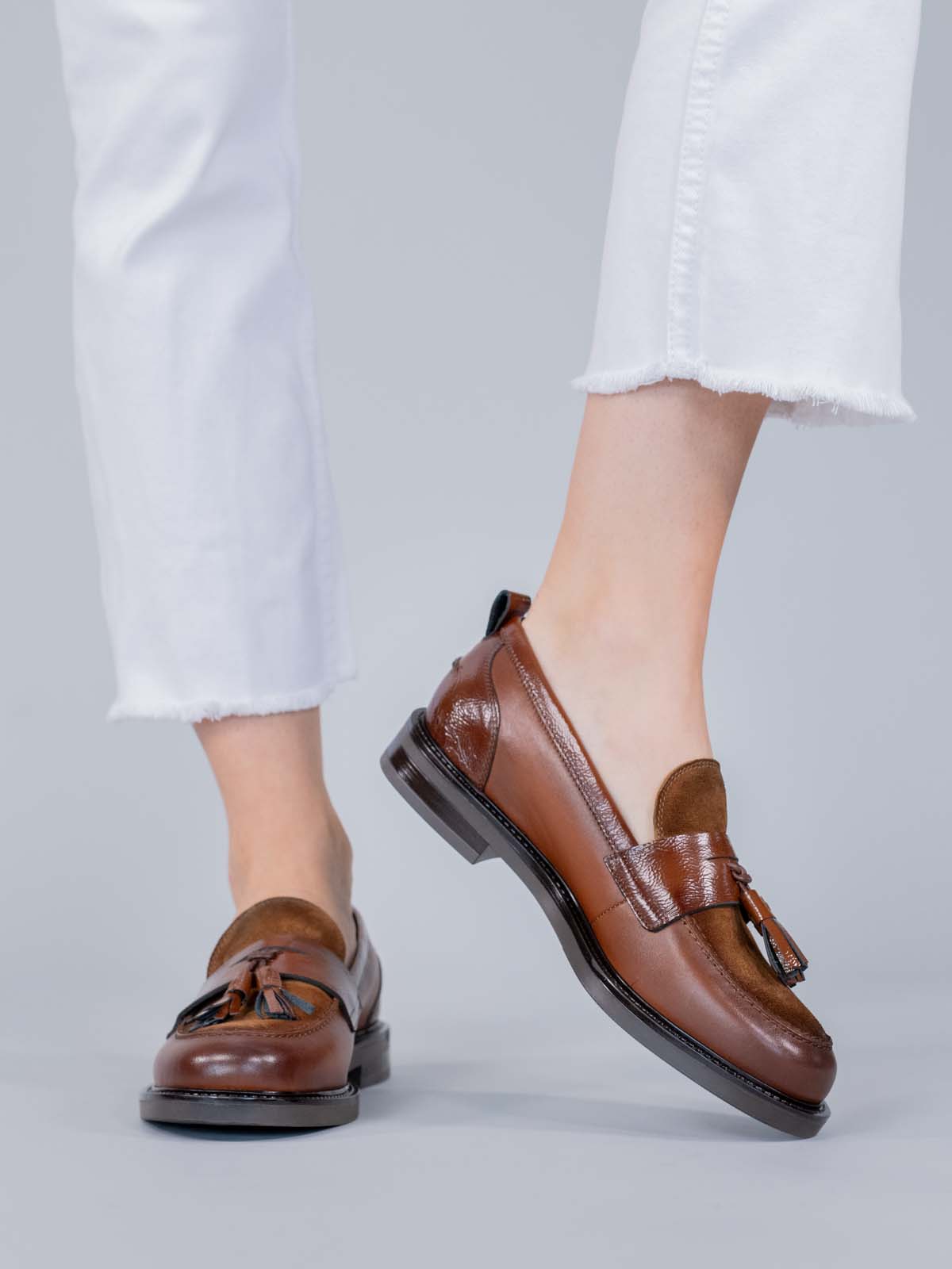 Mocasin Italiano Cuero Wyatt Mujer Café Hush Puppies