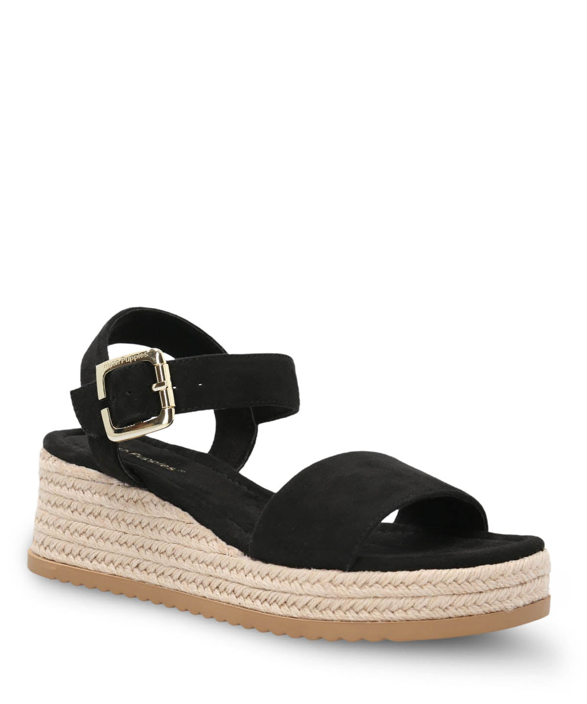 Sandalia Cuero Mujer Lili Negra Hush Puppies