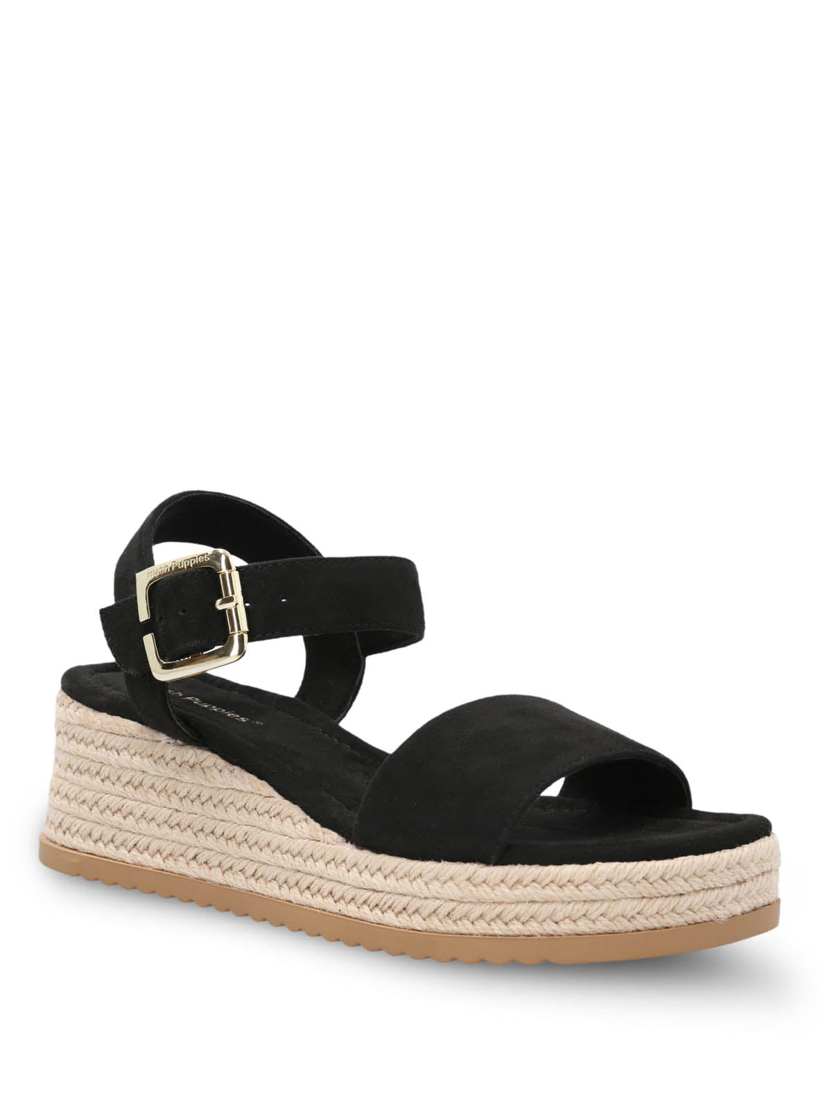 Sandalia Cuero Mujer Lili Negra Hush Puppies