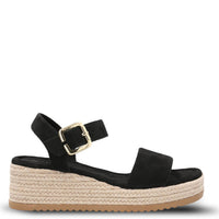 Sandalia Cuero Mujer Lili Negra Hush Puppies