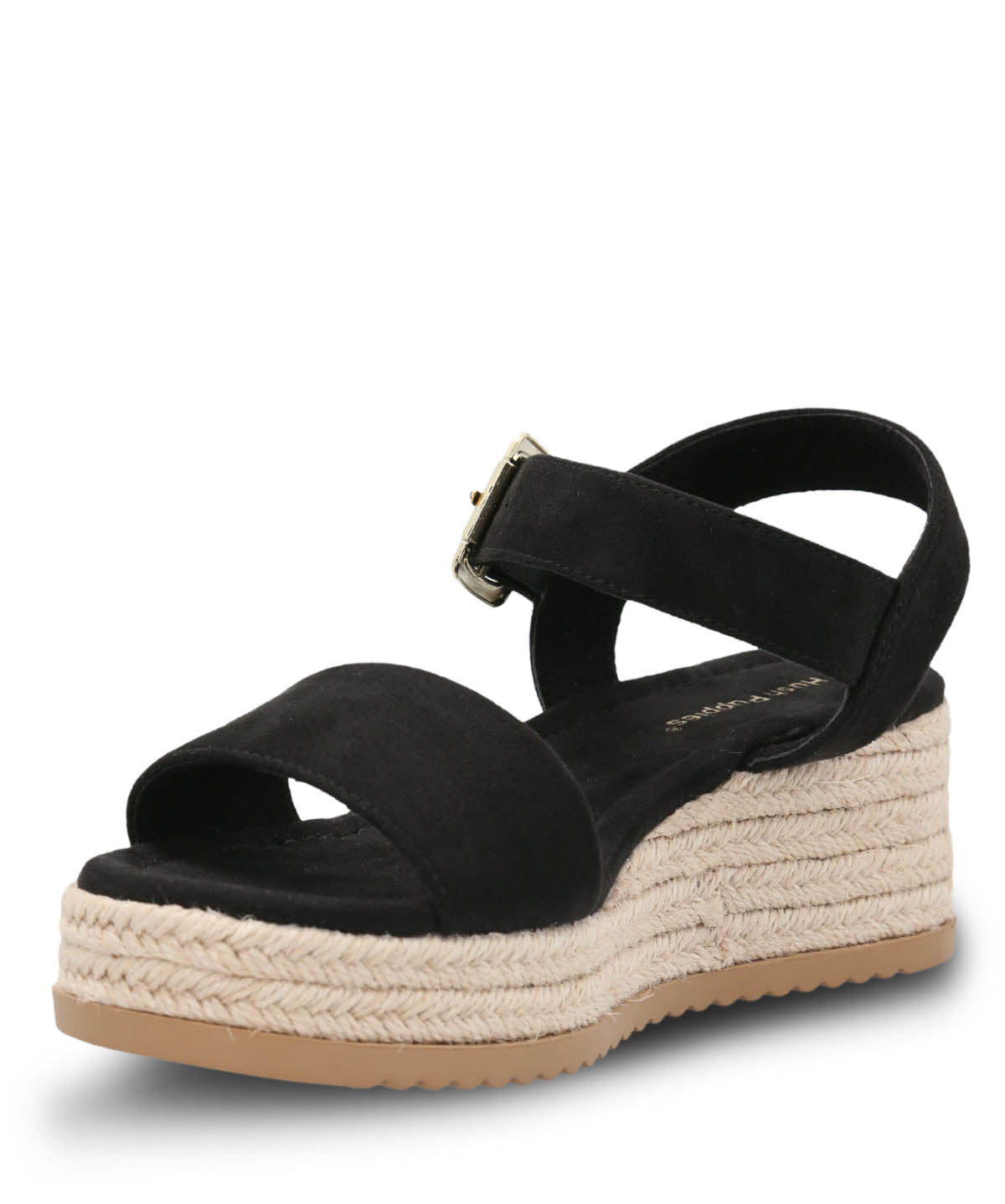 Sandalia Cuero Mujer Lili Negra Hush Puppies
