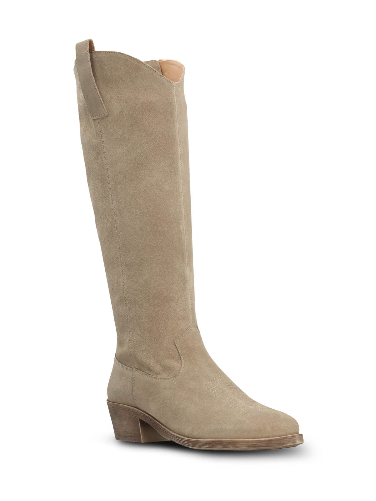 Bota Vaquera Mujer Cuero Andorra Beige Hush Puppies | Hush Puppies