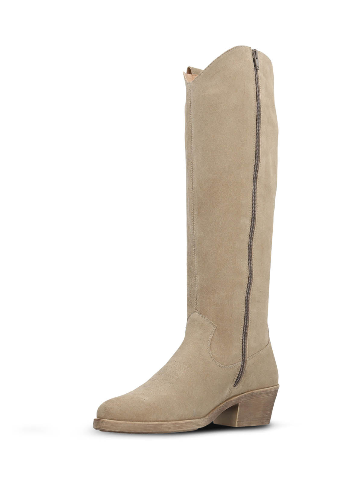 Bota Vaquera Mujer Cuero Andorra Beige Hush Puppies | Hush Puppies