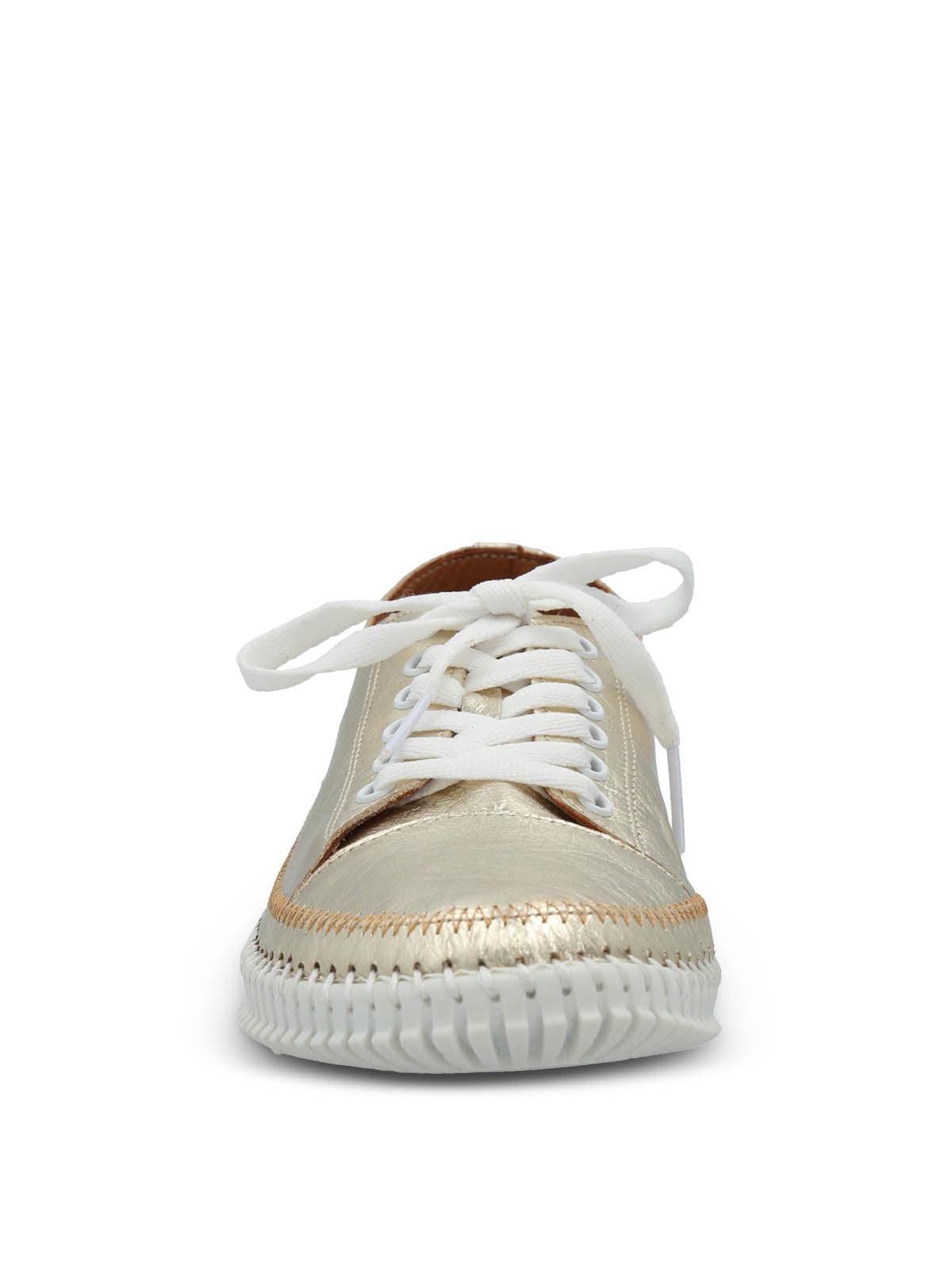 Zapatilla Mujer Cuero Petals Metalizada