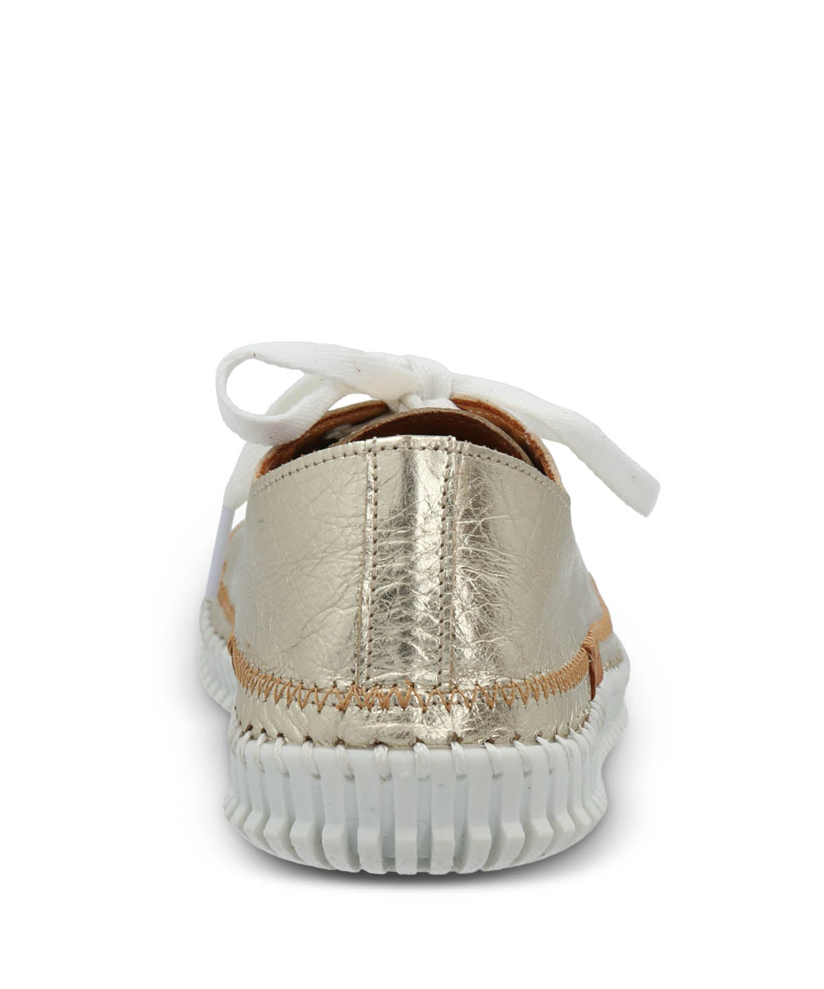 Zapatilla Mujer Cuero Petals Metalizada