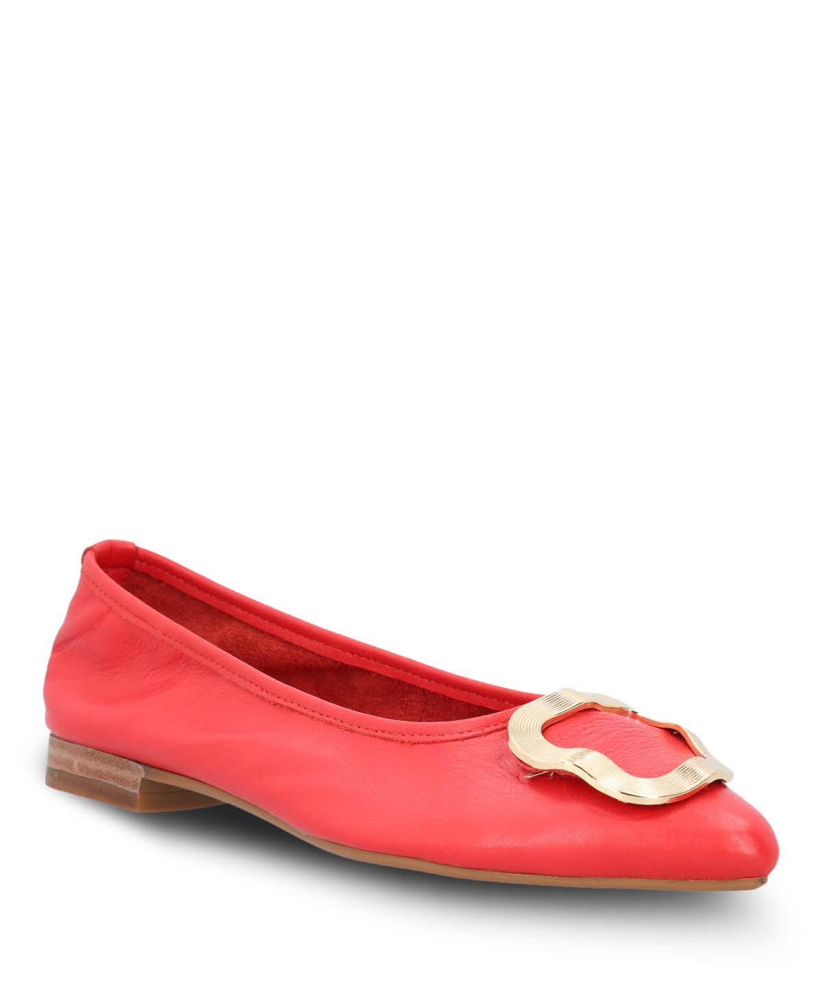 Ballerina Vestir Mujer Cuero Kenzie Roja Hush Puppies