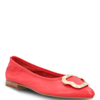 Ballerina Vestir Mujer Cuero Kenzie Roja Hush Puppies