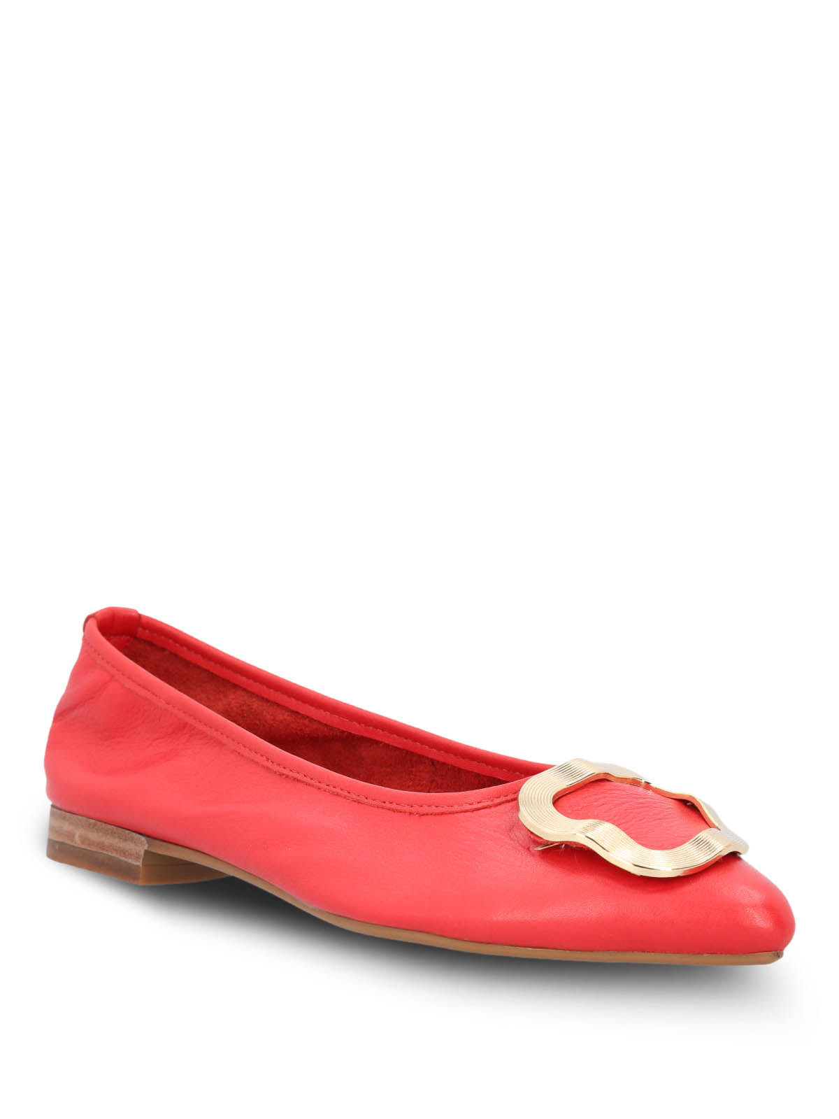 Ballerina Vestir Mujer Cuero Kenzie Roja Hush Puppies