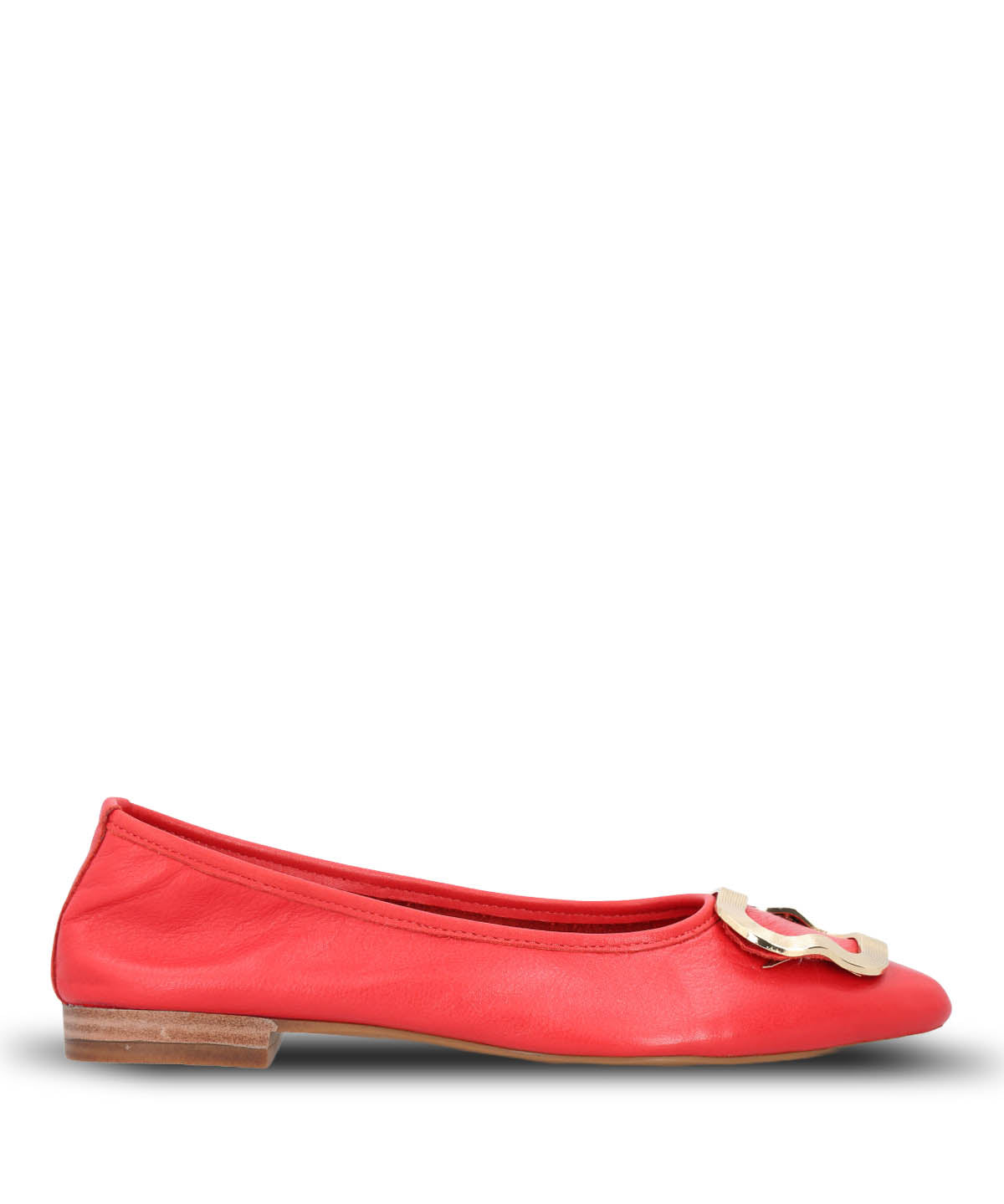 Ballerina Vestir Mujer Cuero Kenzie Roja Hush Puppies