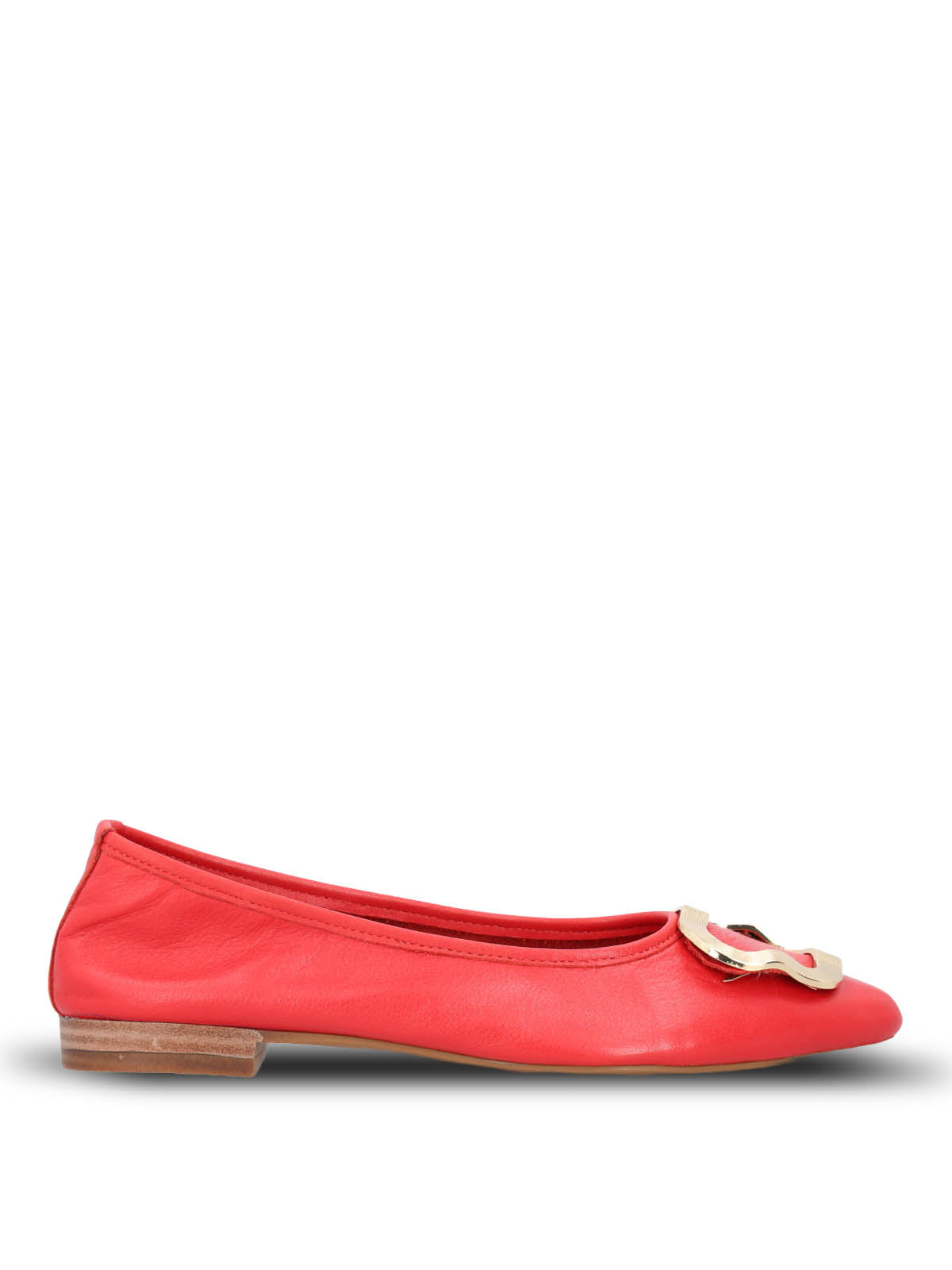 Ballerina Vestir Mujer Cuero Kenzie Roja Hush Puppies