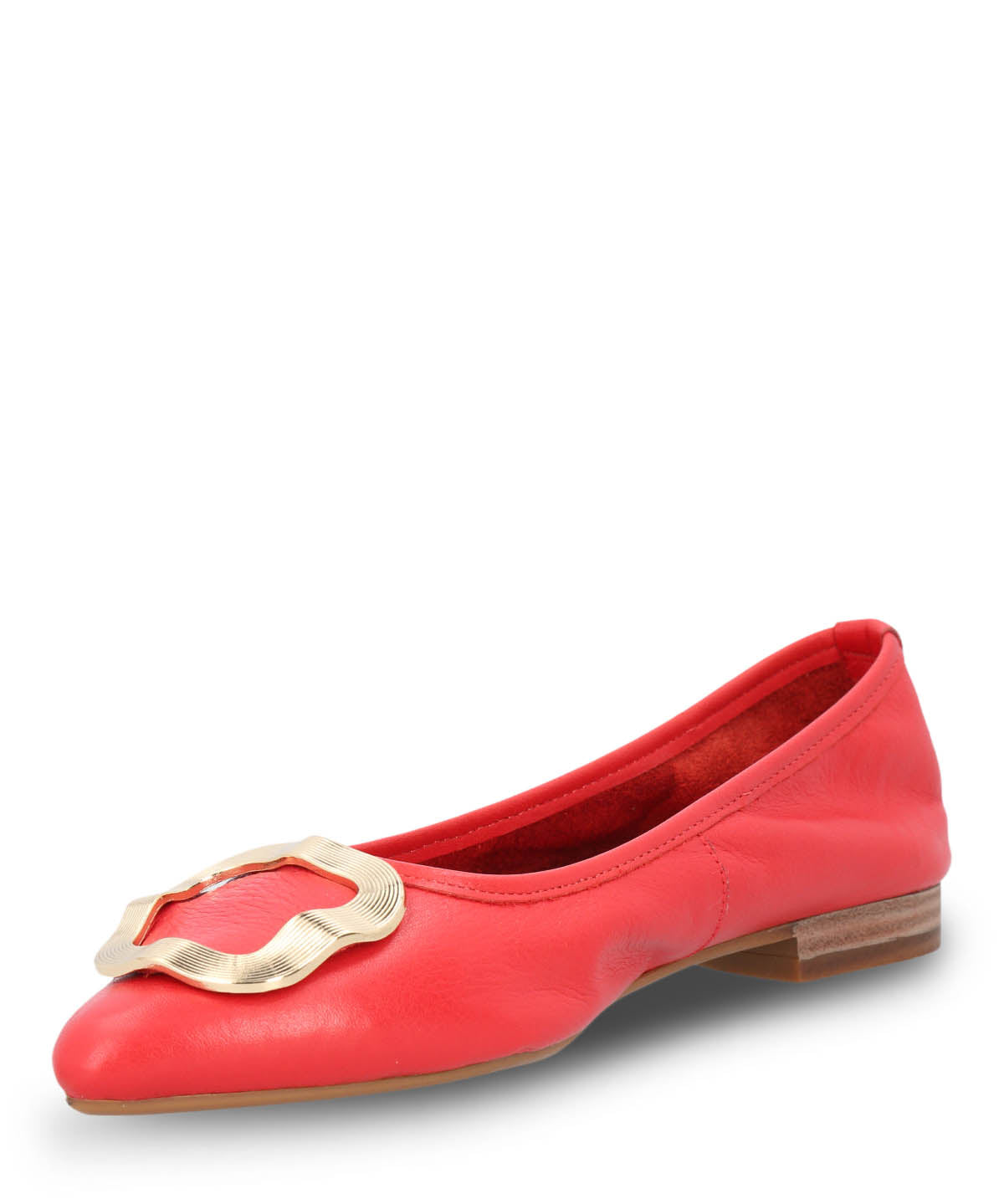 Ballerina Vestir Mujer Cuero Kenzie Roja Hush Puppies