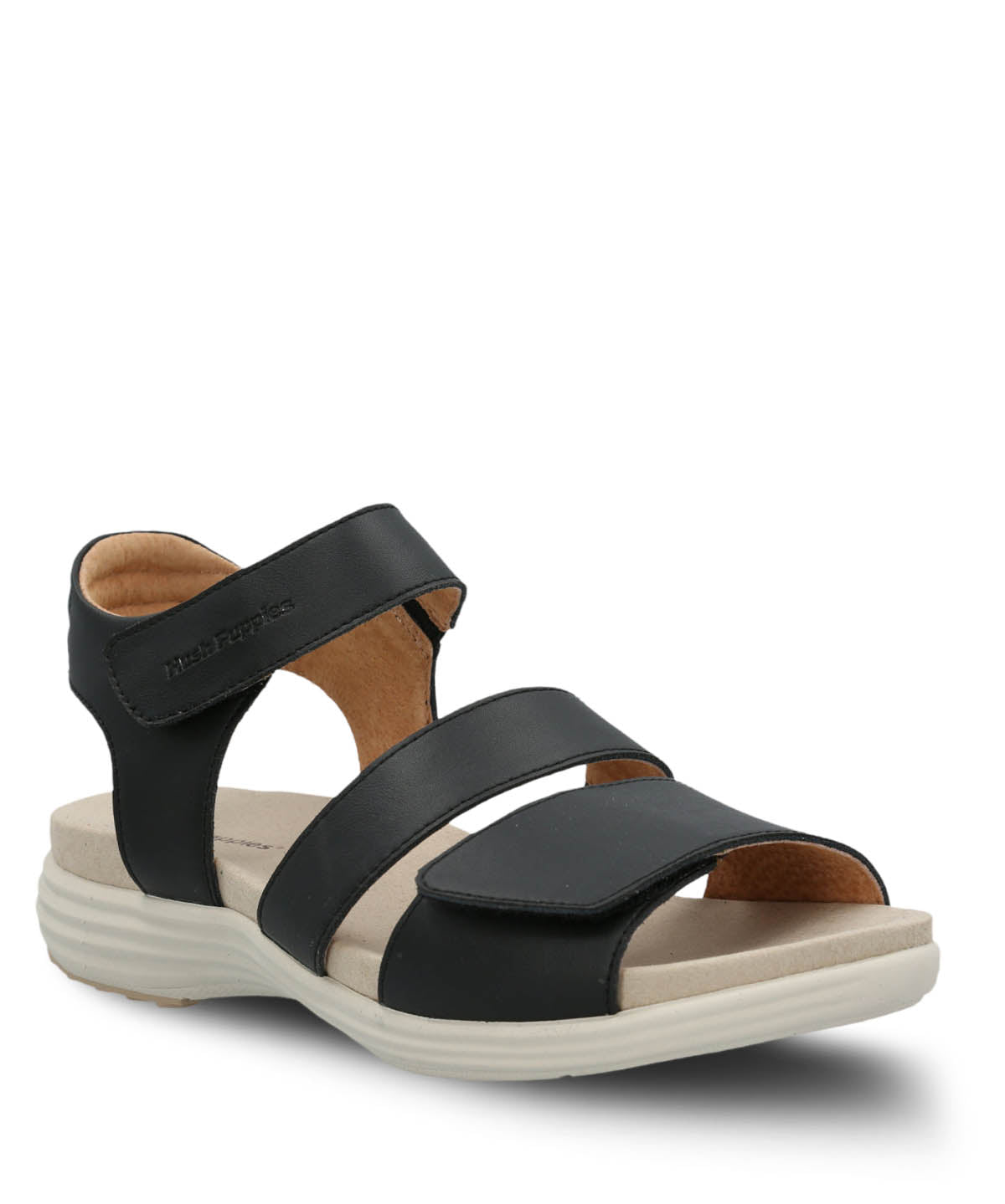 Sandalia Cuero Mujer Lorry Multi Strap Negra Hush Puppies | Hush Puppies