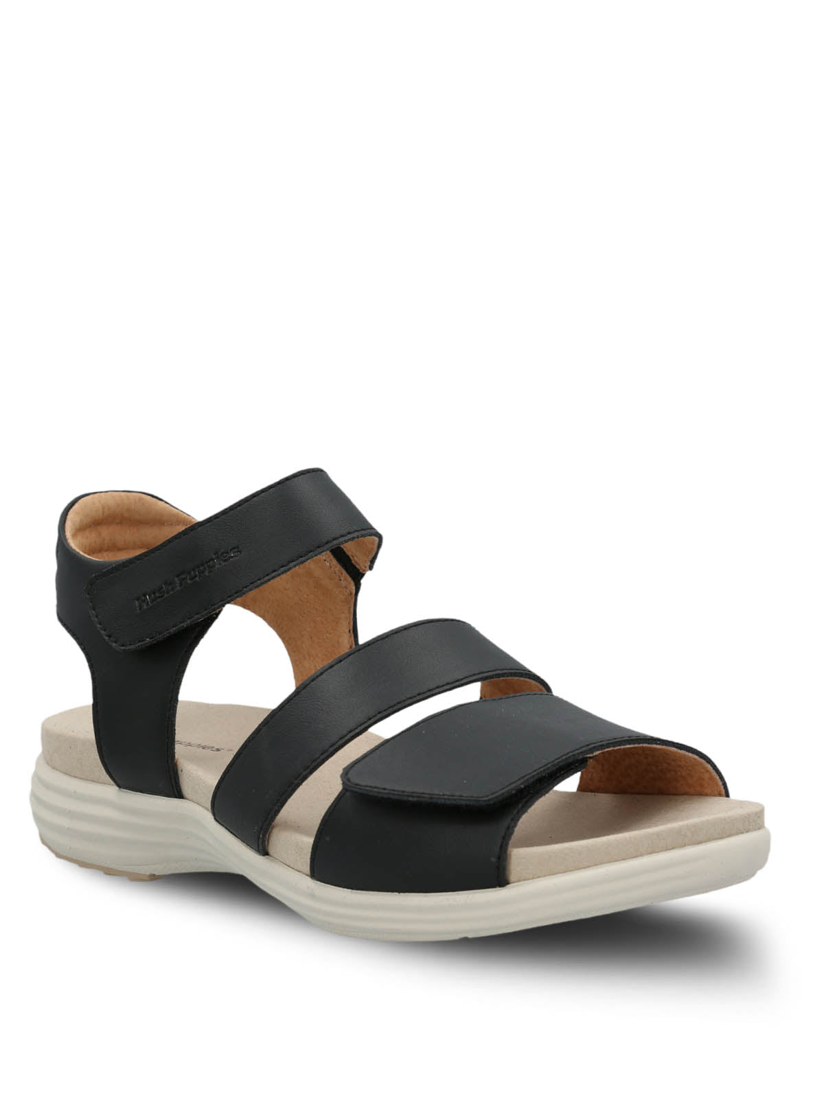 Sandalia Cuero Mujer Lorry Multi Strap Negra Hush Puppies | Hush Puppies