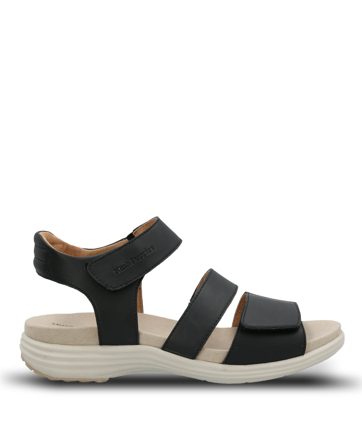 Sandalia Cuero Mujer Lorry Multi Strap Negra Hush Puppies | Hush Puppies