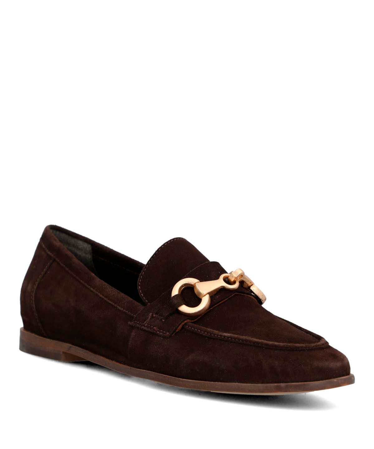 Mocasin Cuero Mujer Poplin Café Hush Puppies