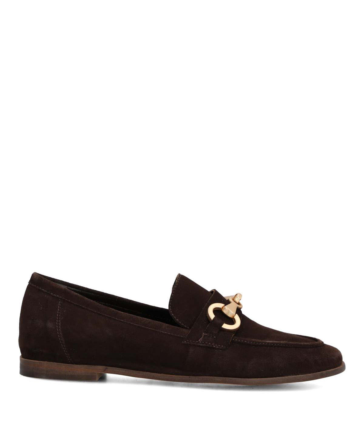 Mocasin Cuero Mujer Poplin Café Hush Puppies
