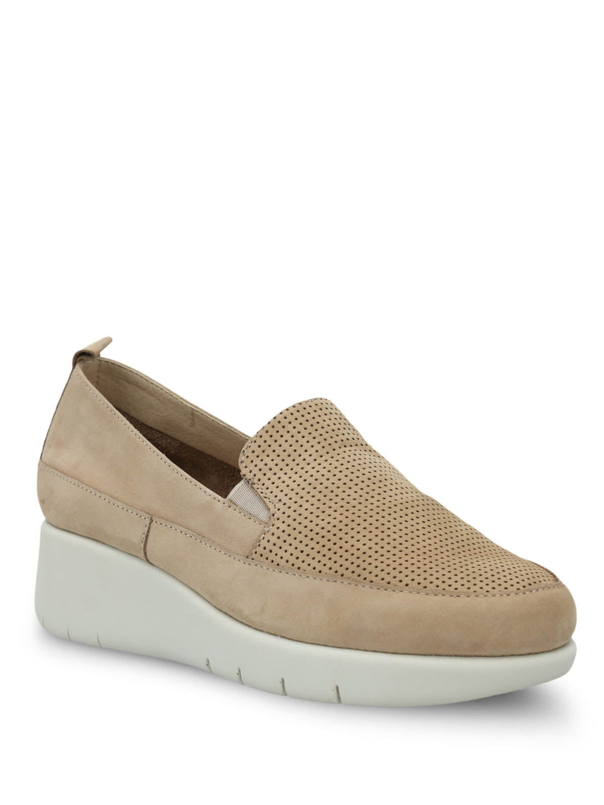 Slip On Mujer Cuero Fly Jump Beige Hush Puppies