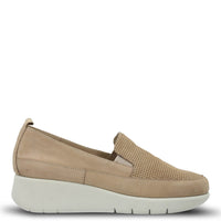 Slip On Mujer Cuero Fly Jump Beige Hush Puppies