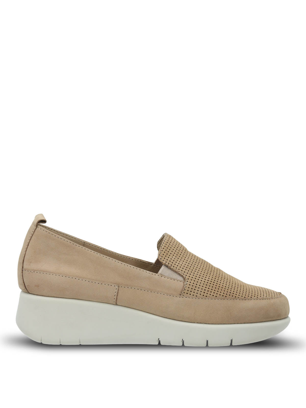 Slip On Mujer Cuero Fly Jump Beige Hush Puppies