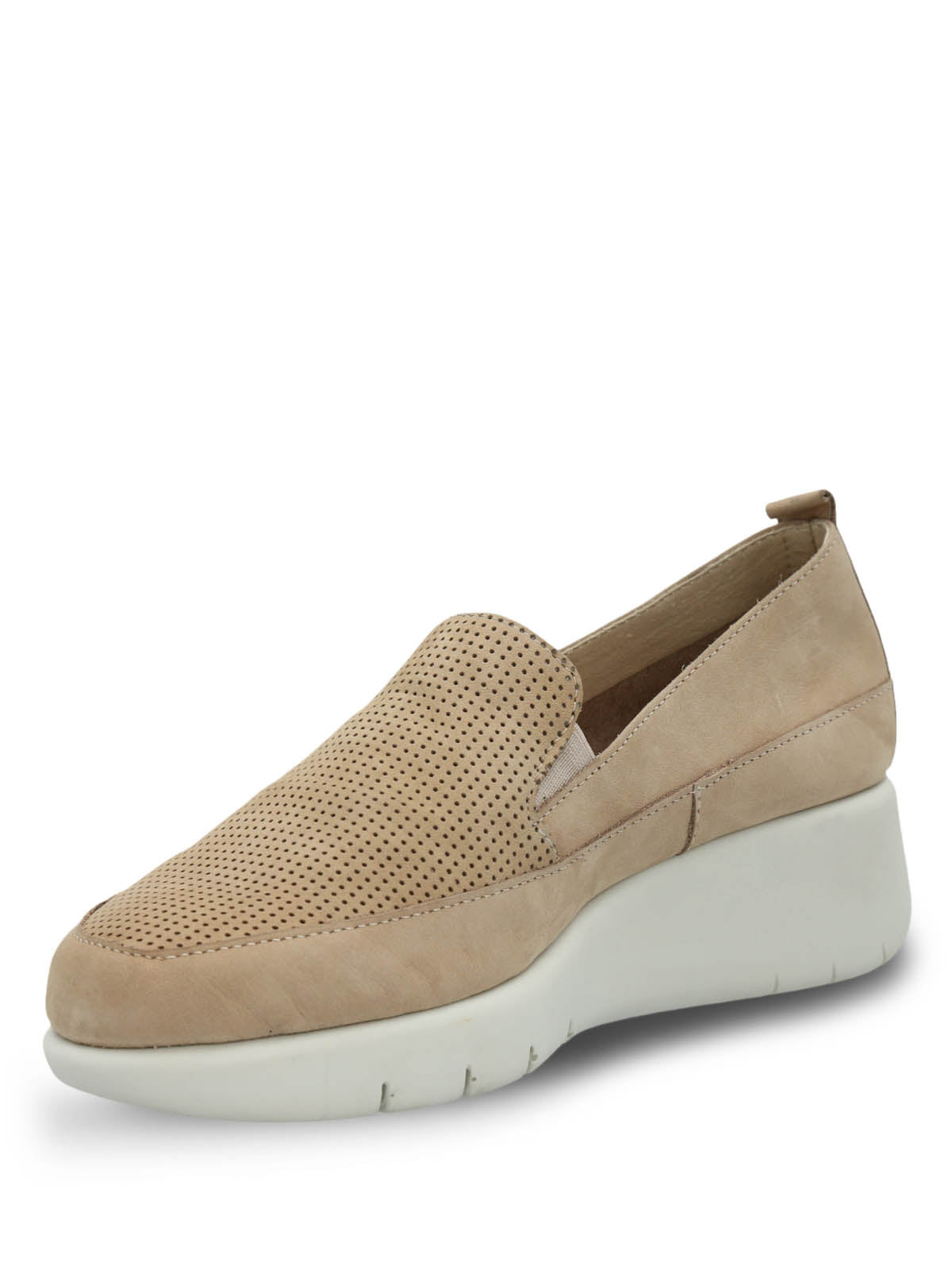 Slip On Mujer Cuero Fly Jump Beige Hush Puppies