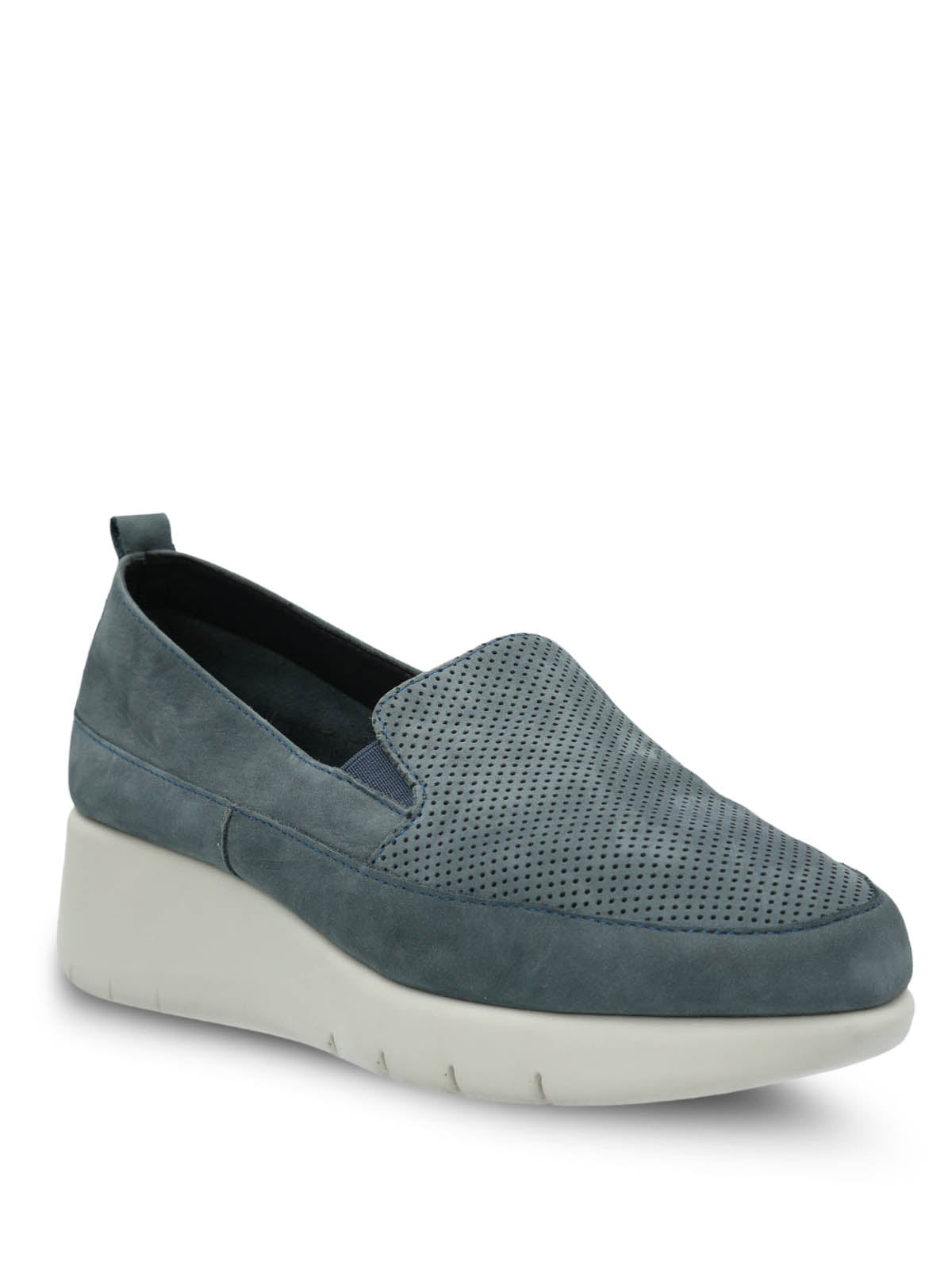 Slip On Mujer Cuero Fly Jump Azul Hush Puppies