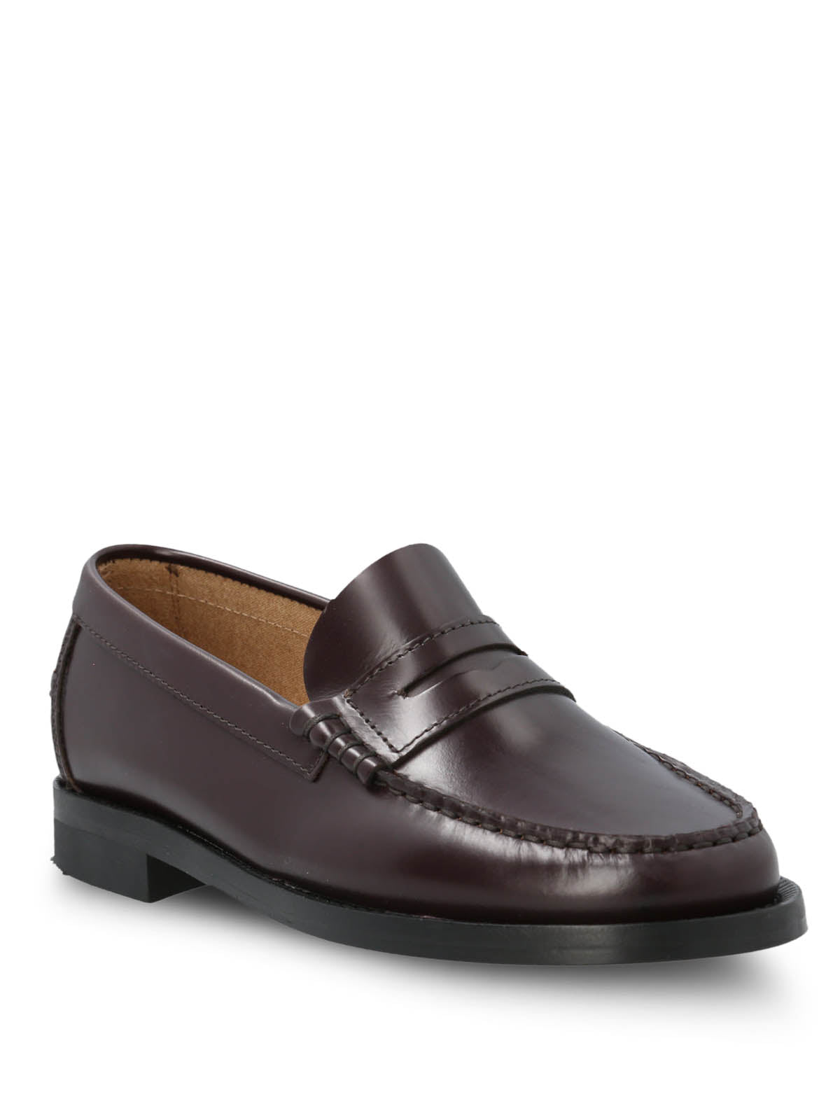 Mocasin Mujer Italiano Cuero Madrini Burdeo
