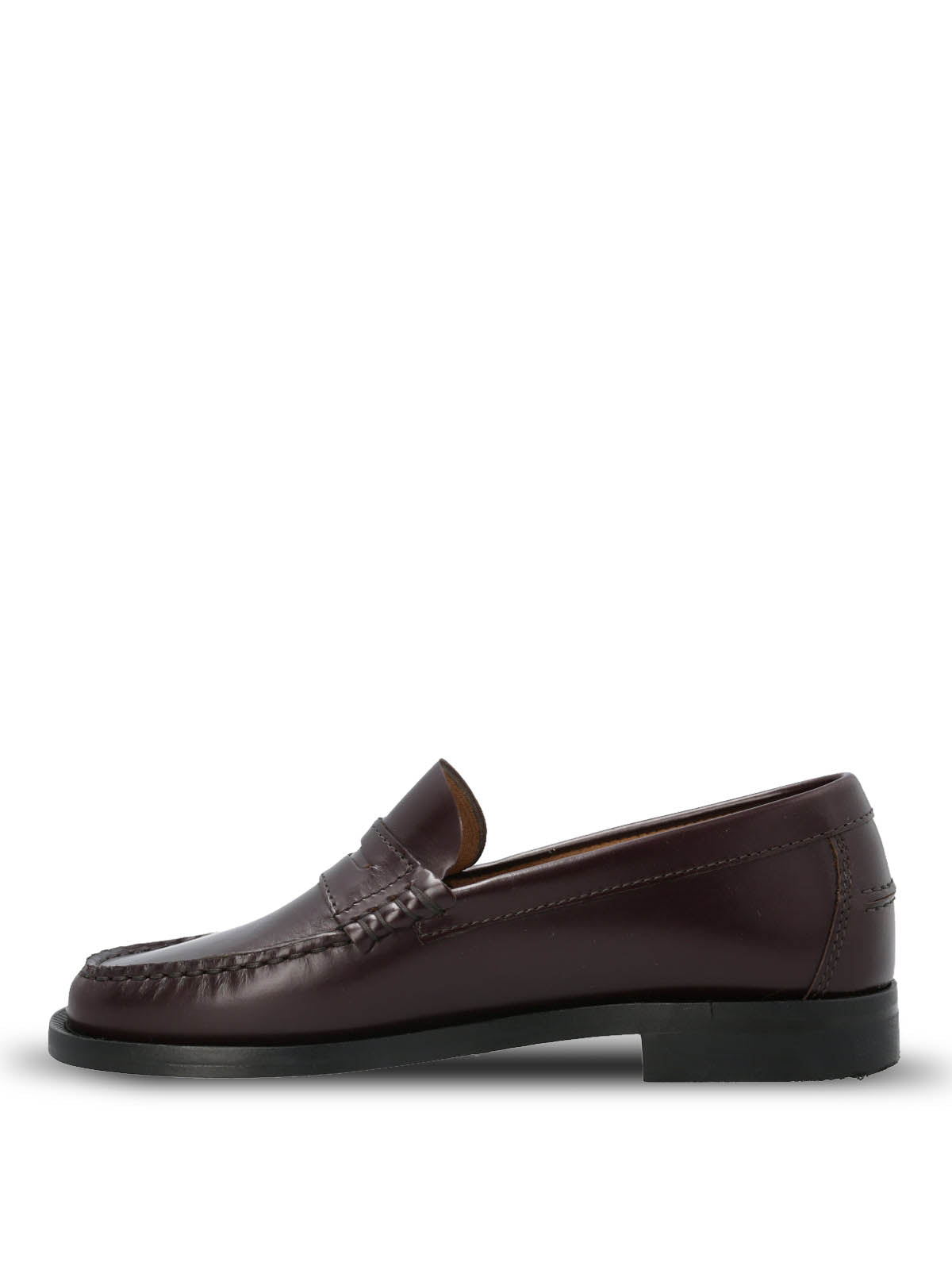 Mocasin Mujer Italiano Cuero Madrini Burdeo