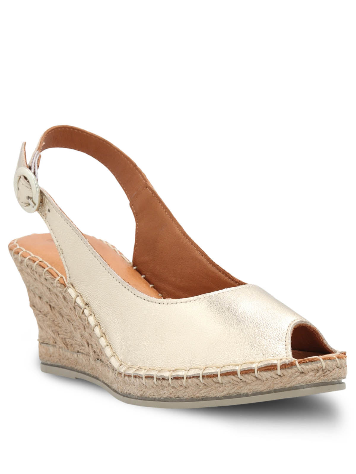 Sandalia Cuero Mujer Tope Metalizada Hush Puppies | Hush Puppies