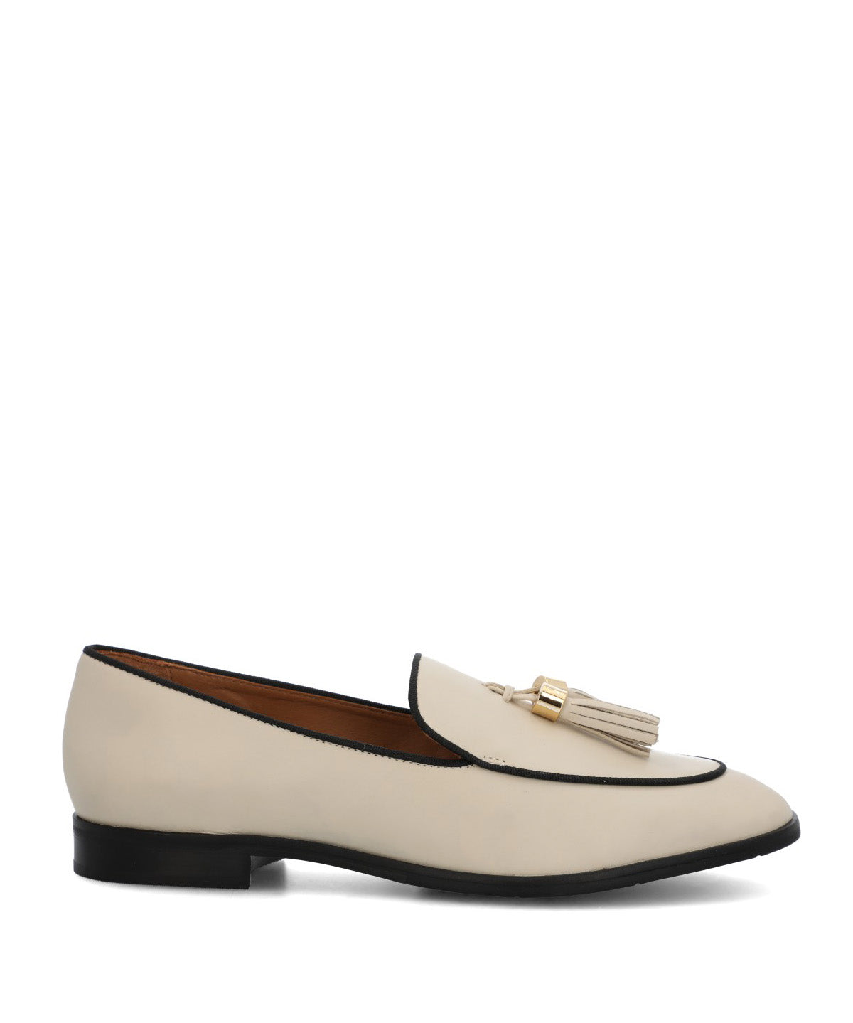 Mocasin Cuero Mujer Pomba Beige/Crudo