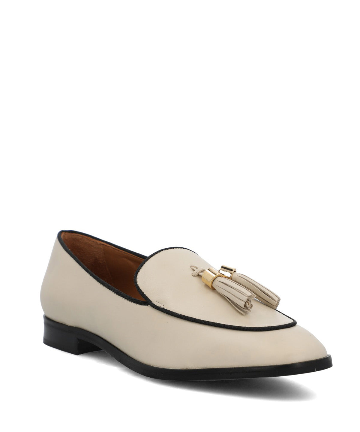 Mocasin Cuero Mujer Pomba Beige/Crudo