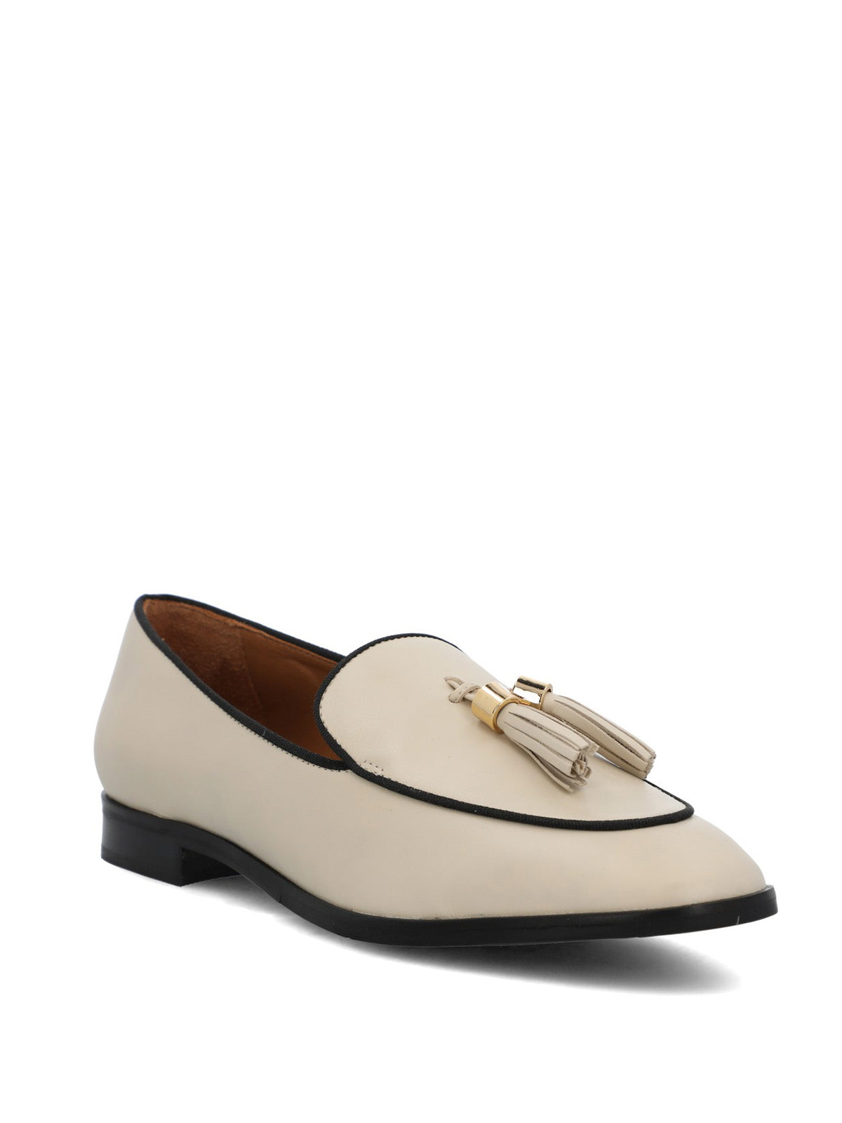 Mocasin Cuero Mujer Pomba Beige/Crudo
