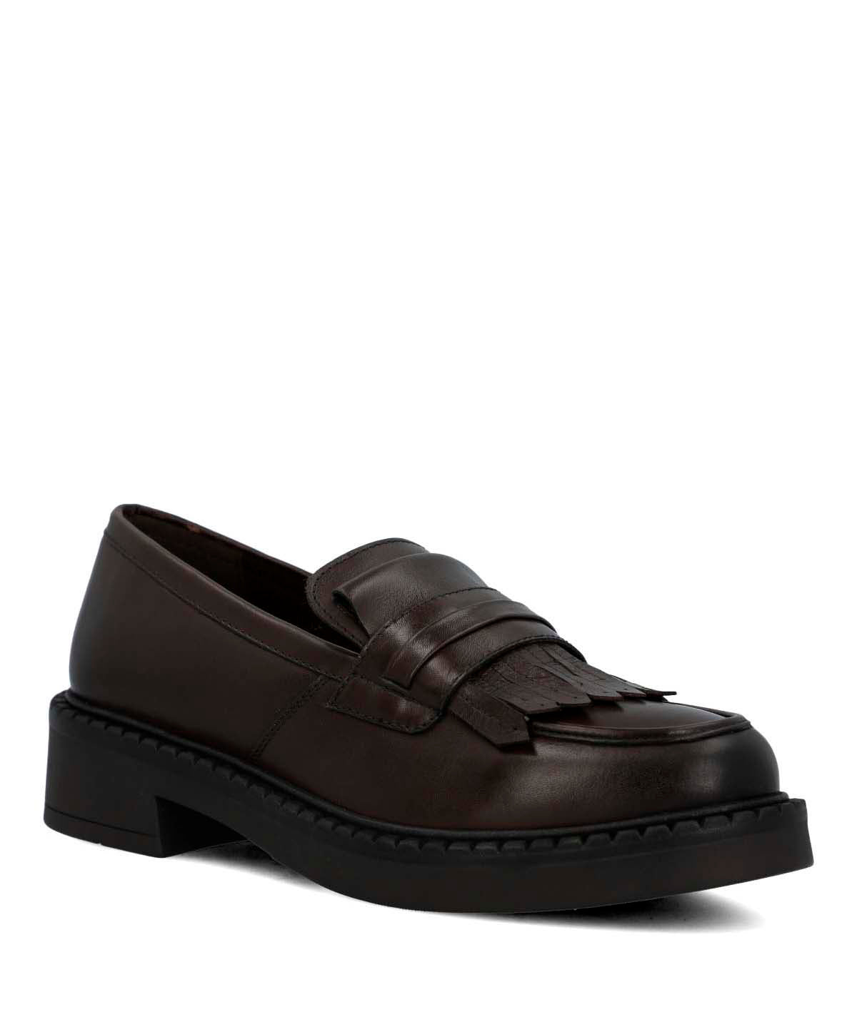 Mocasin Cuero Mujer Flipy Café