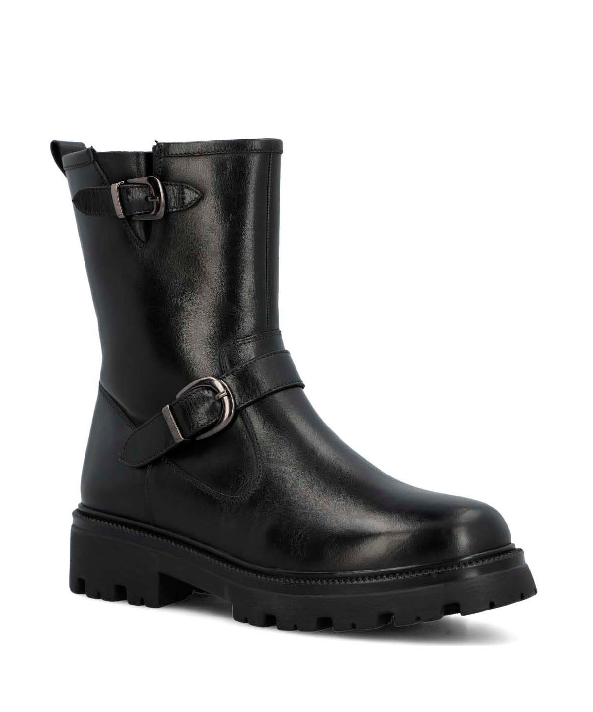 Botin Cuero Mujer Bunda Negro