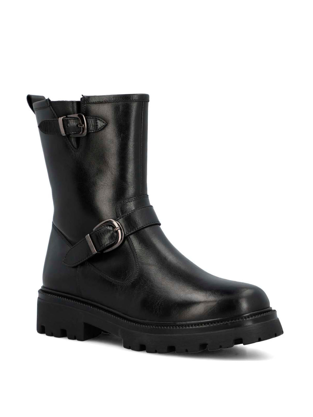 Botin Cuero Mujer Bunda Negro