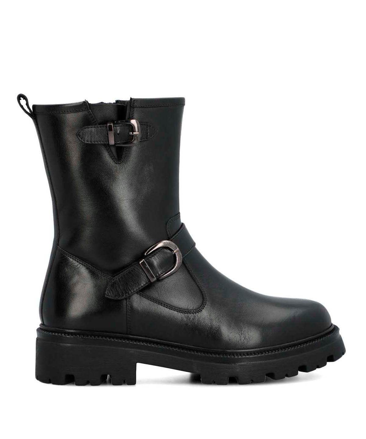 Botin Cuero Mujer Bunda Negro