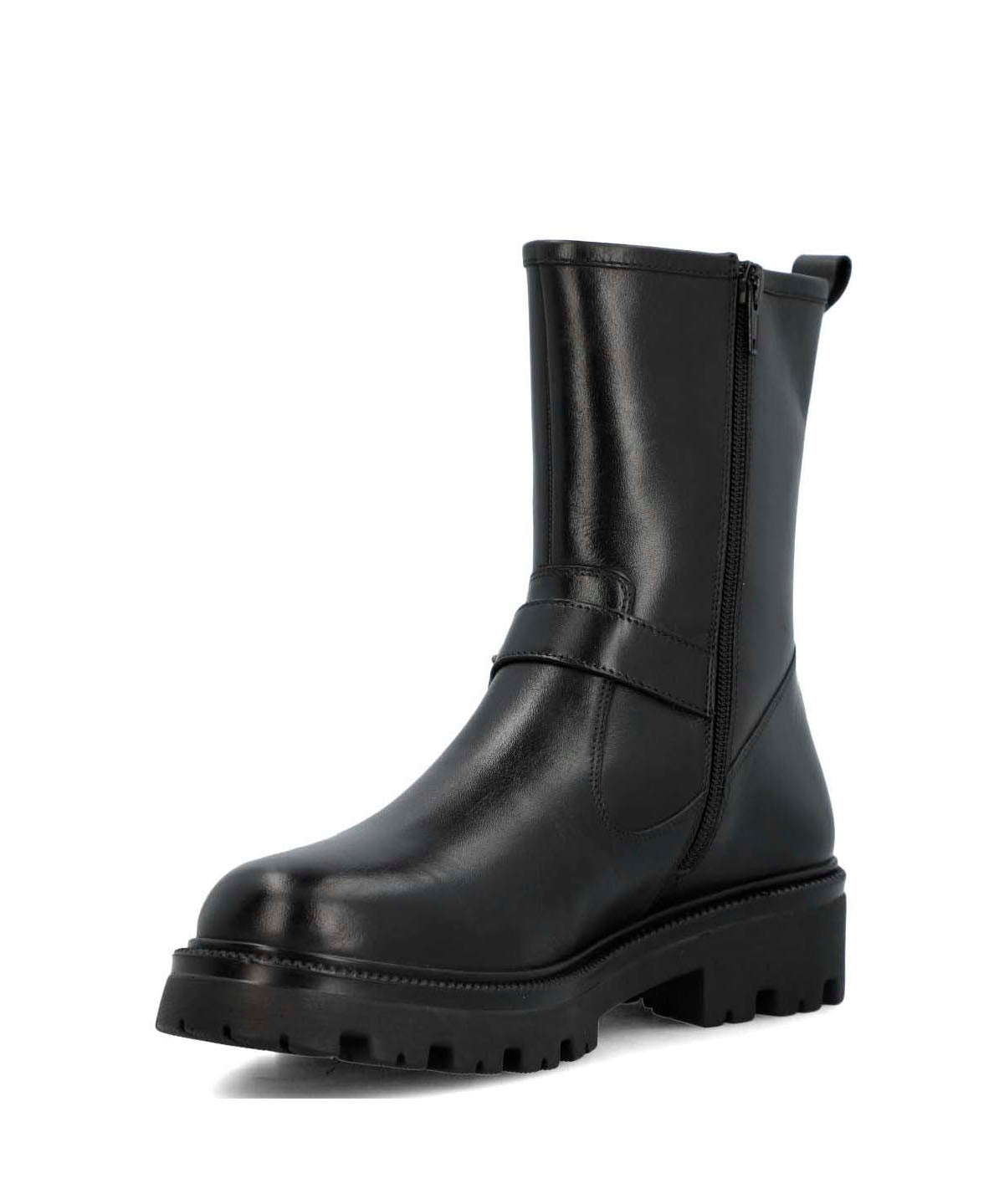 Botin Cuero Mujer Bunda Negro
