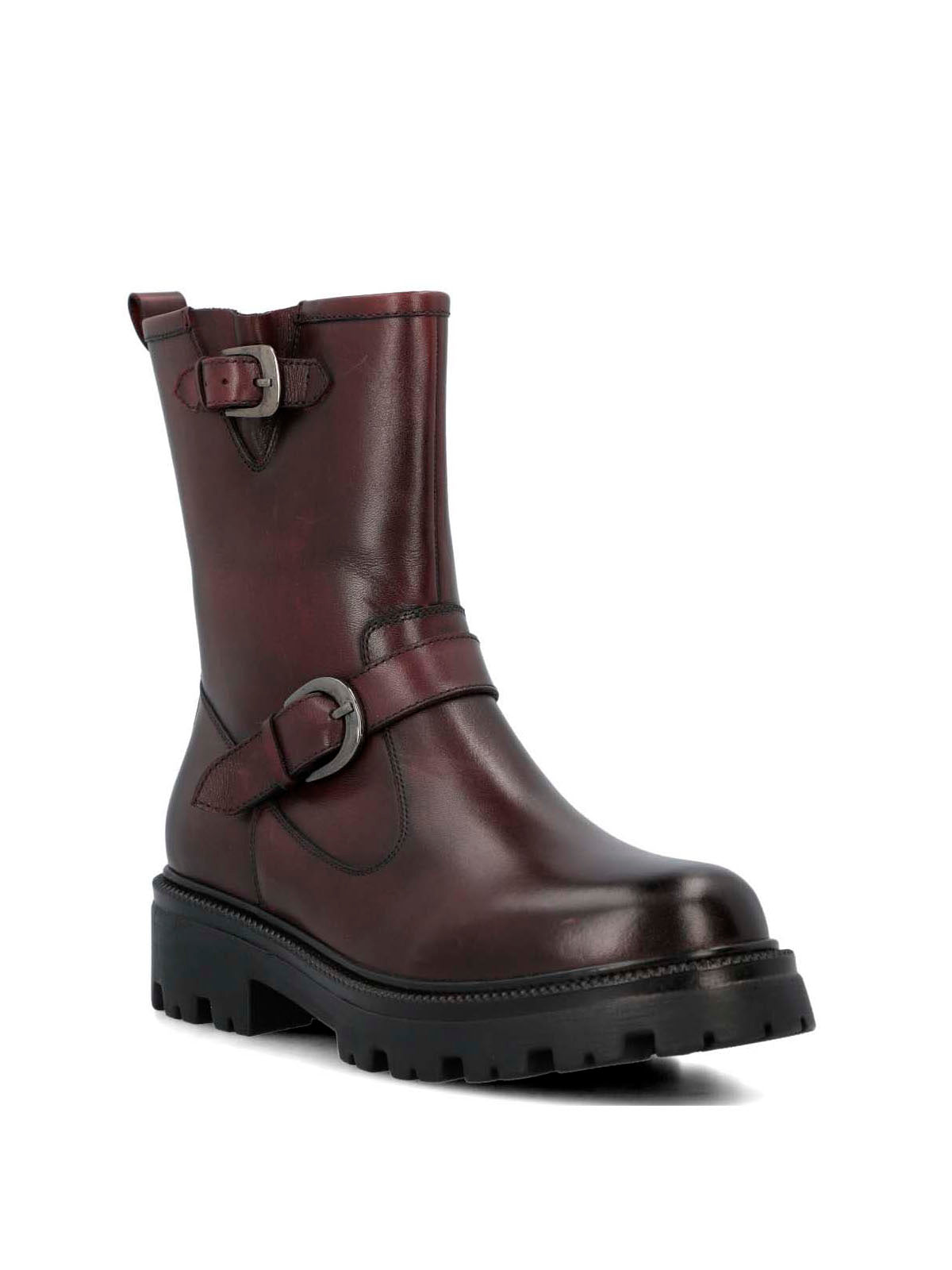Botin Cuero Mujer Bunda Burdeo