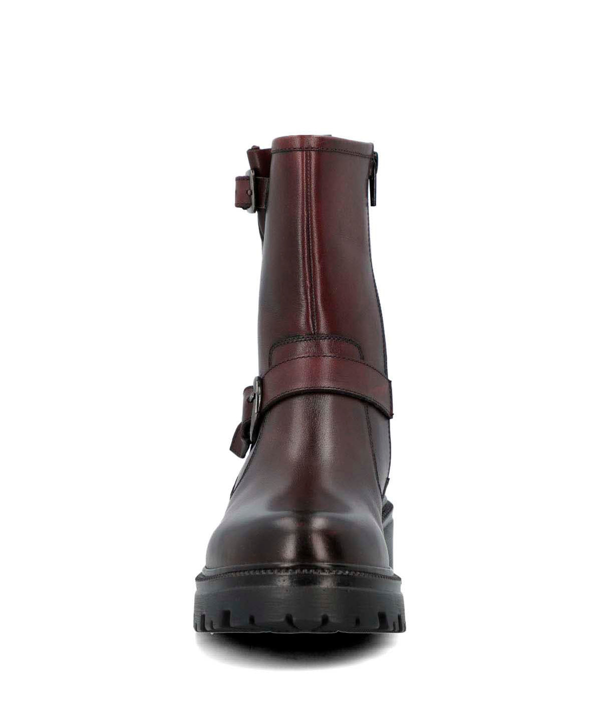 Botin Cuero Mujer Bunda Burdeo