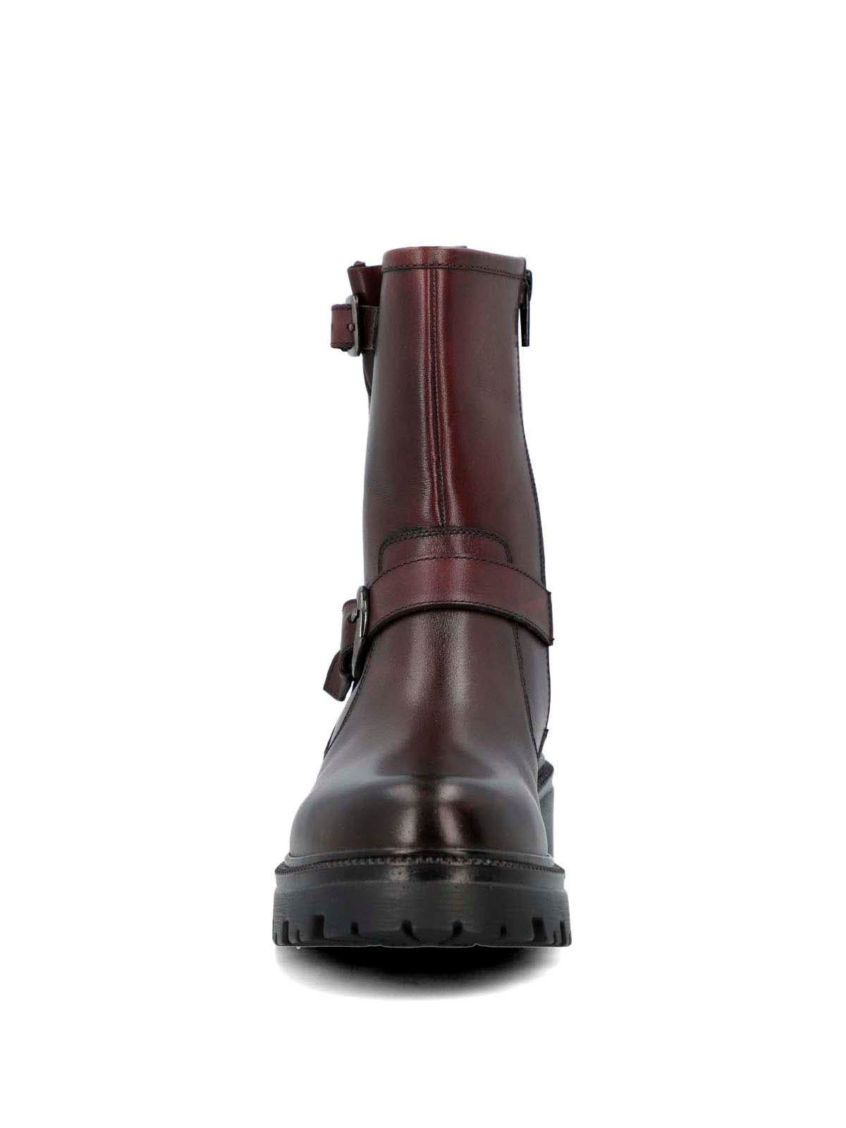 Botin Cuero Mujer Bunda Burdeo