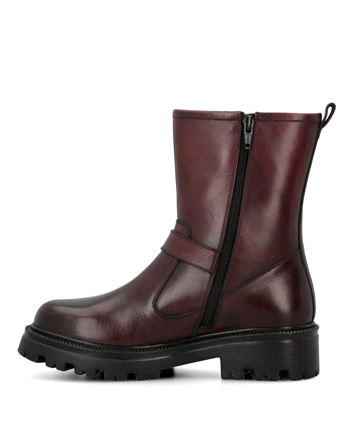 Botin Cuero Mujer Bunda Burdeo