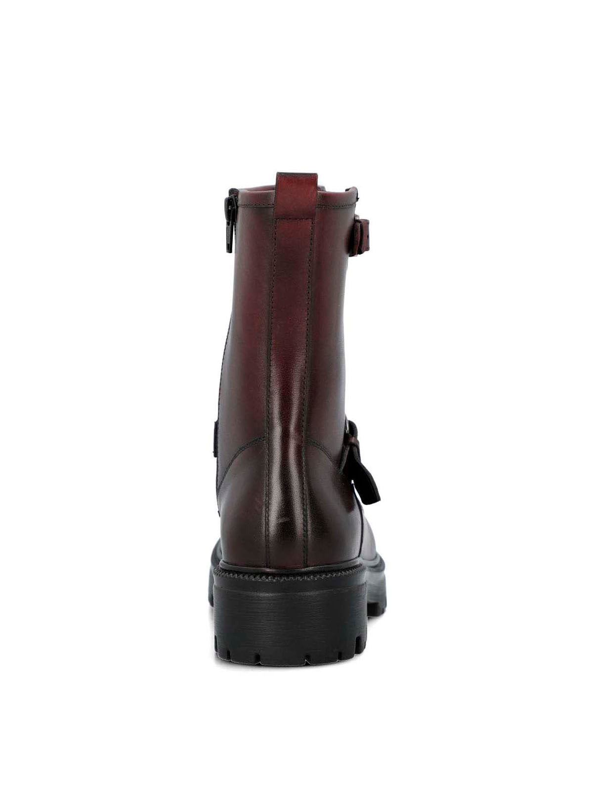 Botin Cuero Mujer Bunda Burdeo
