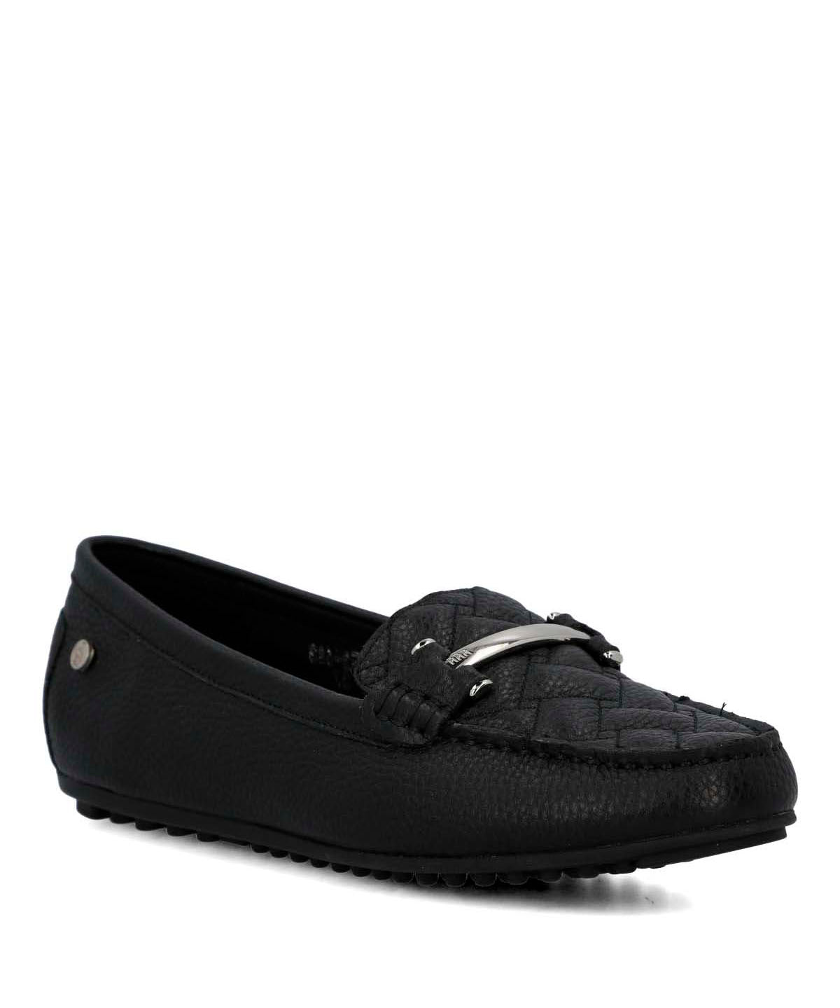 Mocasin Cuero Mujer Silvia Negro-Hush Puppies Chile