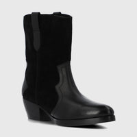 Bota Cuero Mujer Denvera Negra