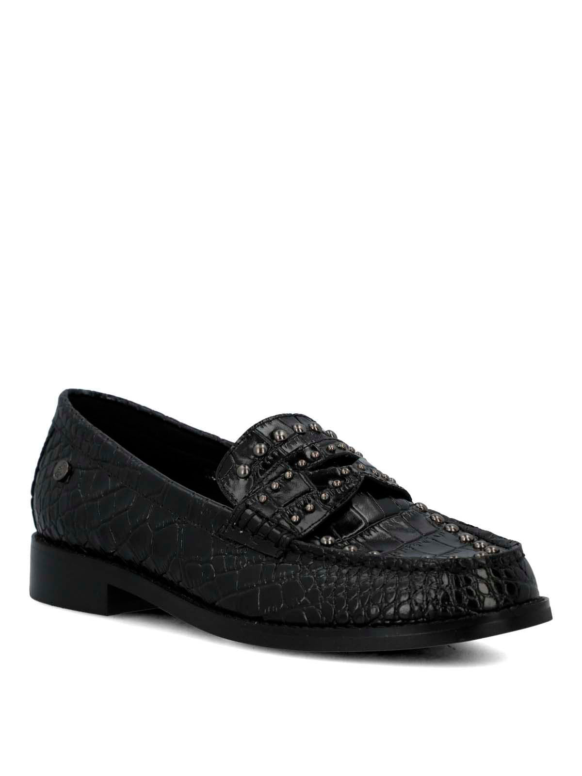 Mocasin Cuero Mujer Crota Negro