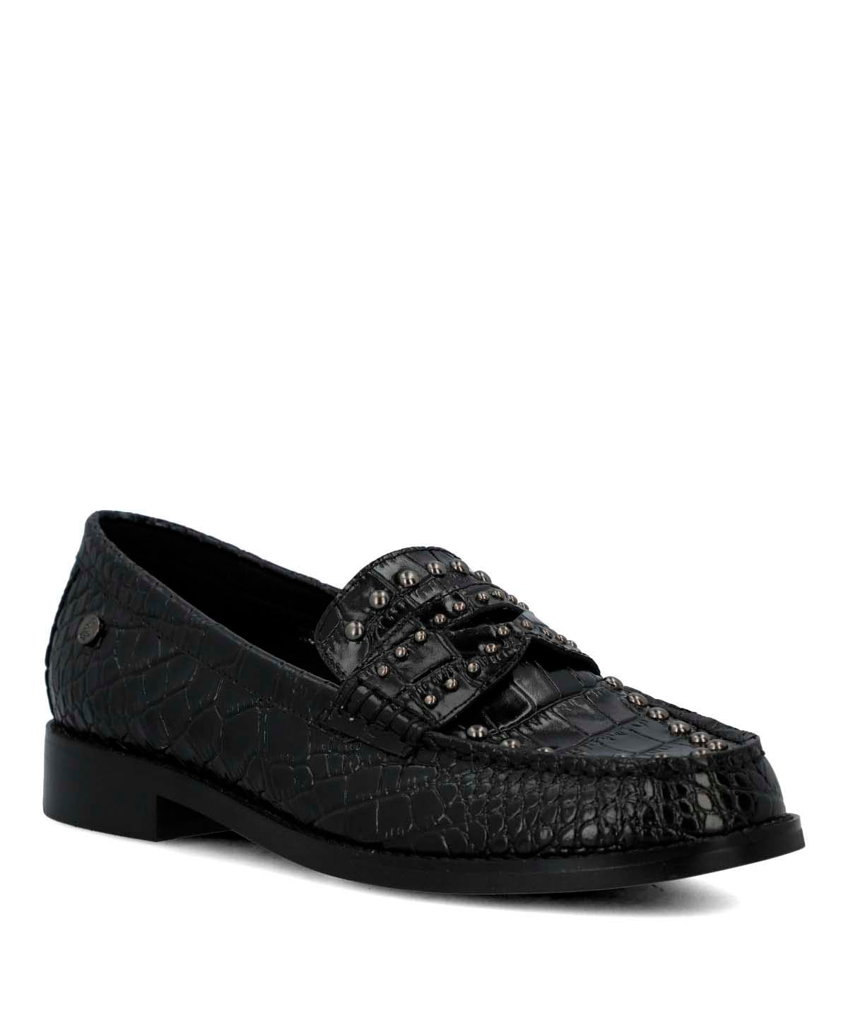 Mocasin Cuero Mujer Crota Negro