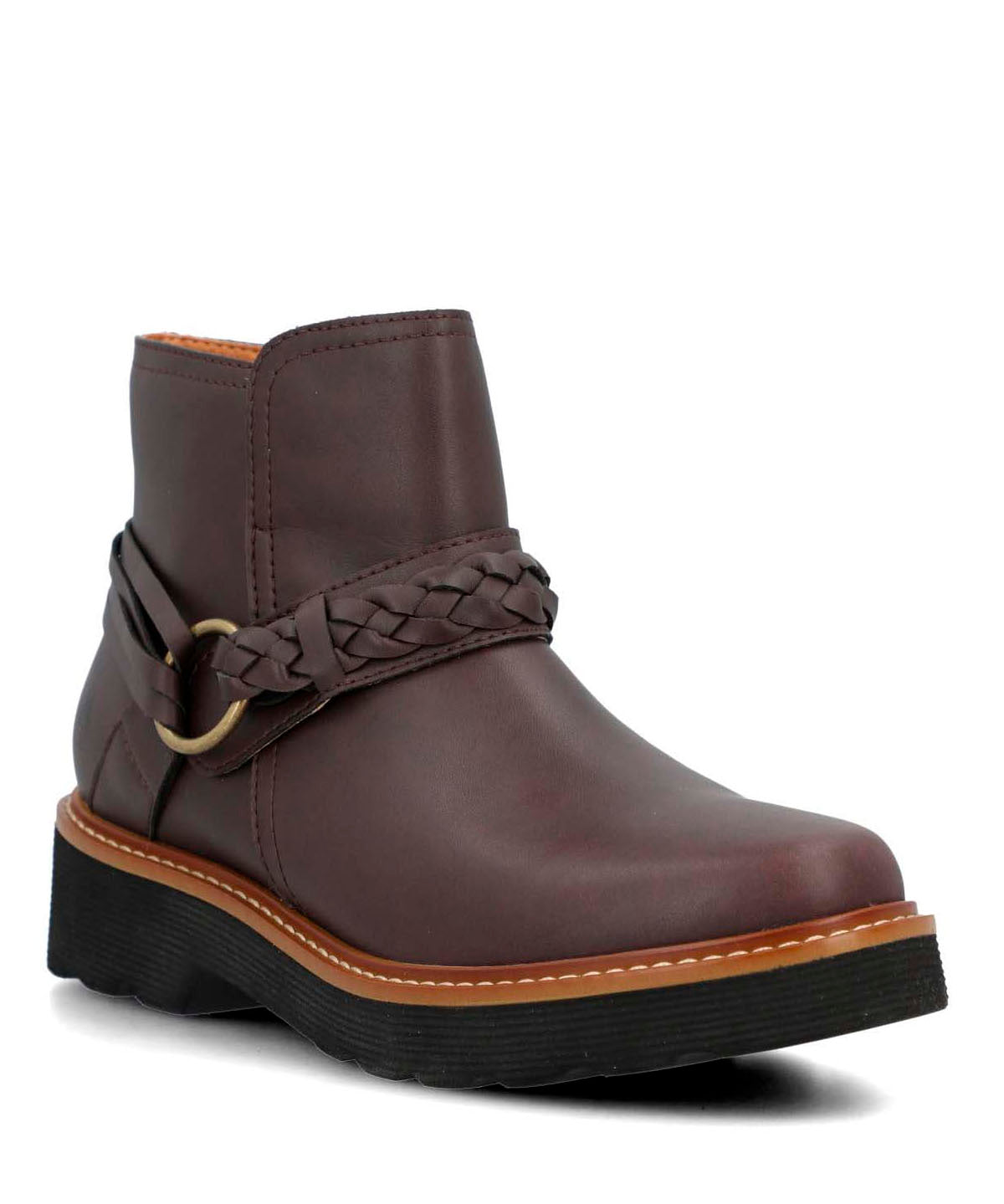 Botin Cuero Mujer Clide Burdeo