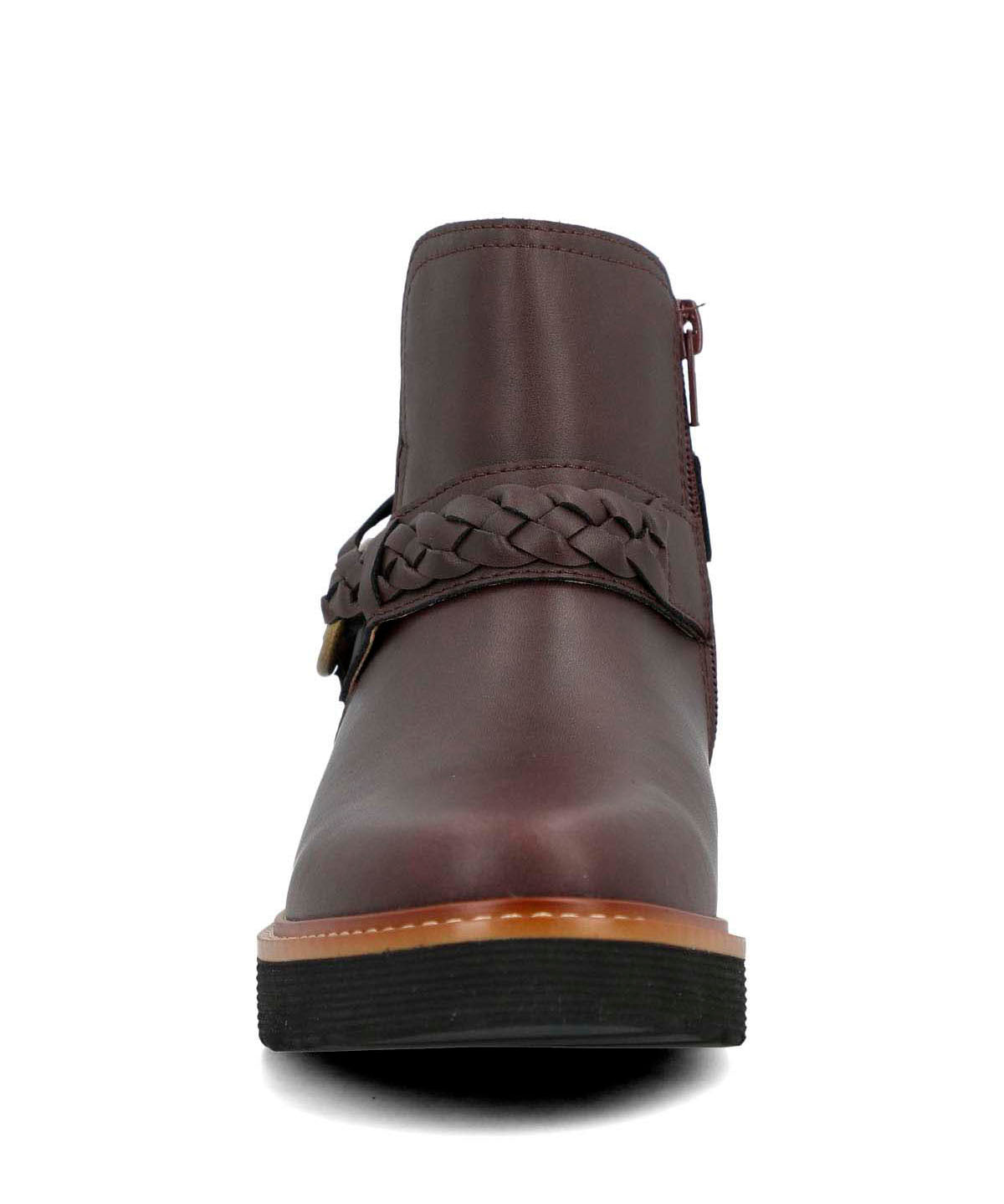 Botin Cuero Mujer Clide Burdeo